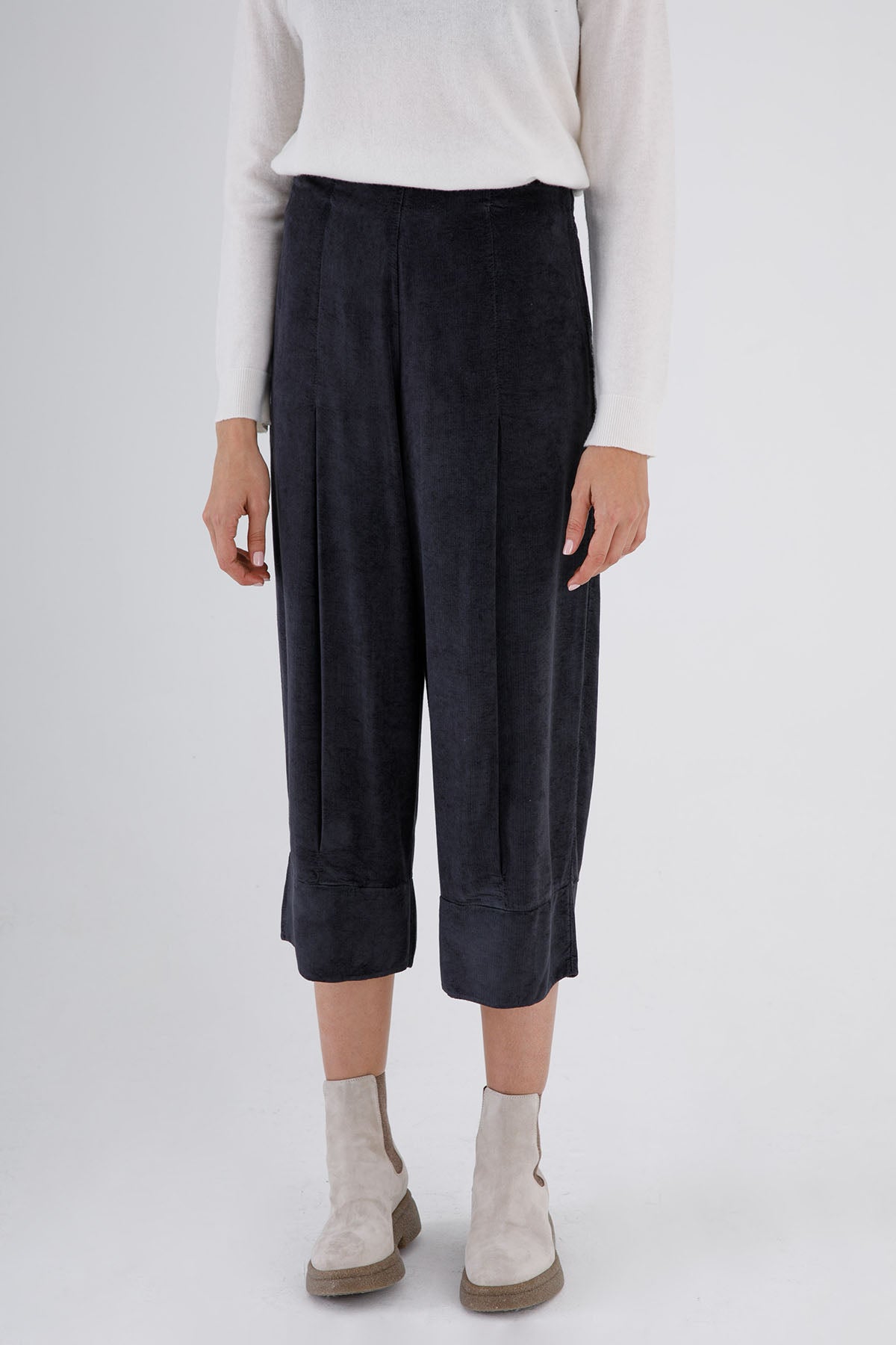 Transit Yüksek Bel Tek Pile Geniş Paça Pantolon-Libas Trendy Fashion Store