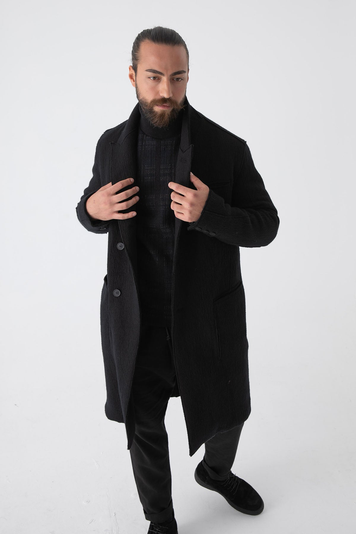 Transit Kruvaze Yün Kaban-Libas Trendy Fashion Store