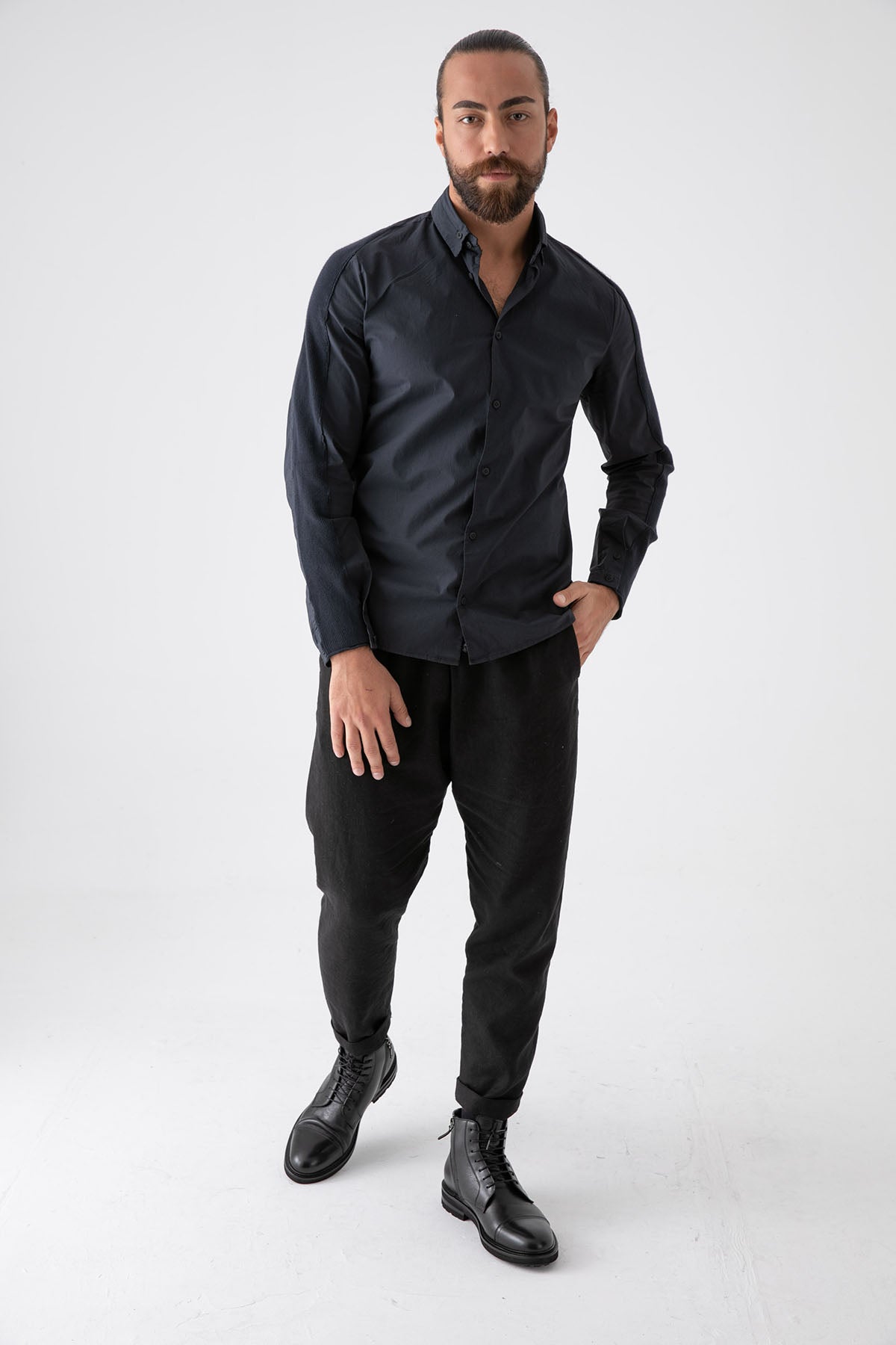 Transit Düğmeli Yaka Streç Gömlek-Libas Trendy Fashion Store