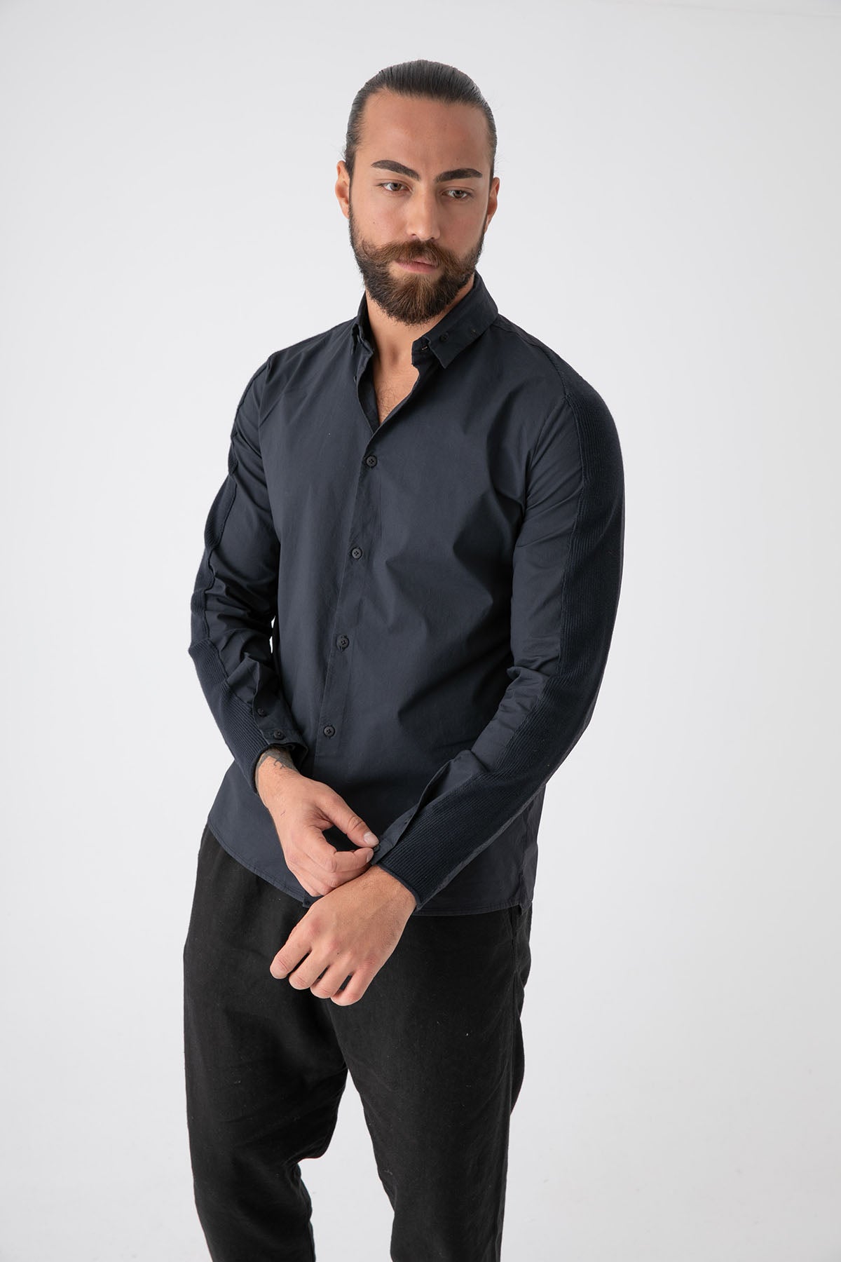 Transit Düğmeli Yaka Streç Gömlek-Libas Trendy Fashion Store