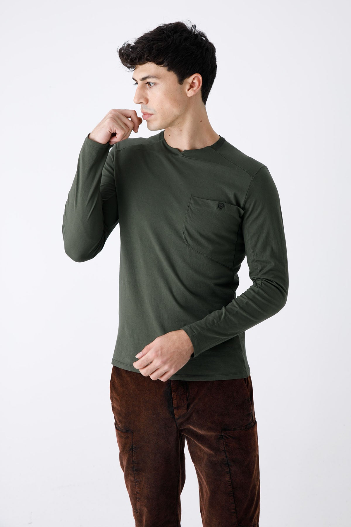 Transit Cep Detaylı Uzun Kollu T-shirt-Libas Trendy Fashion Store