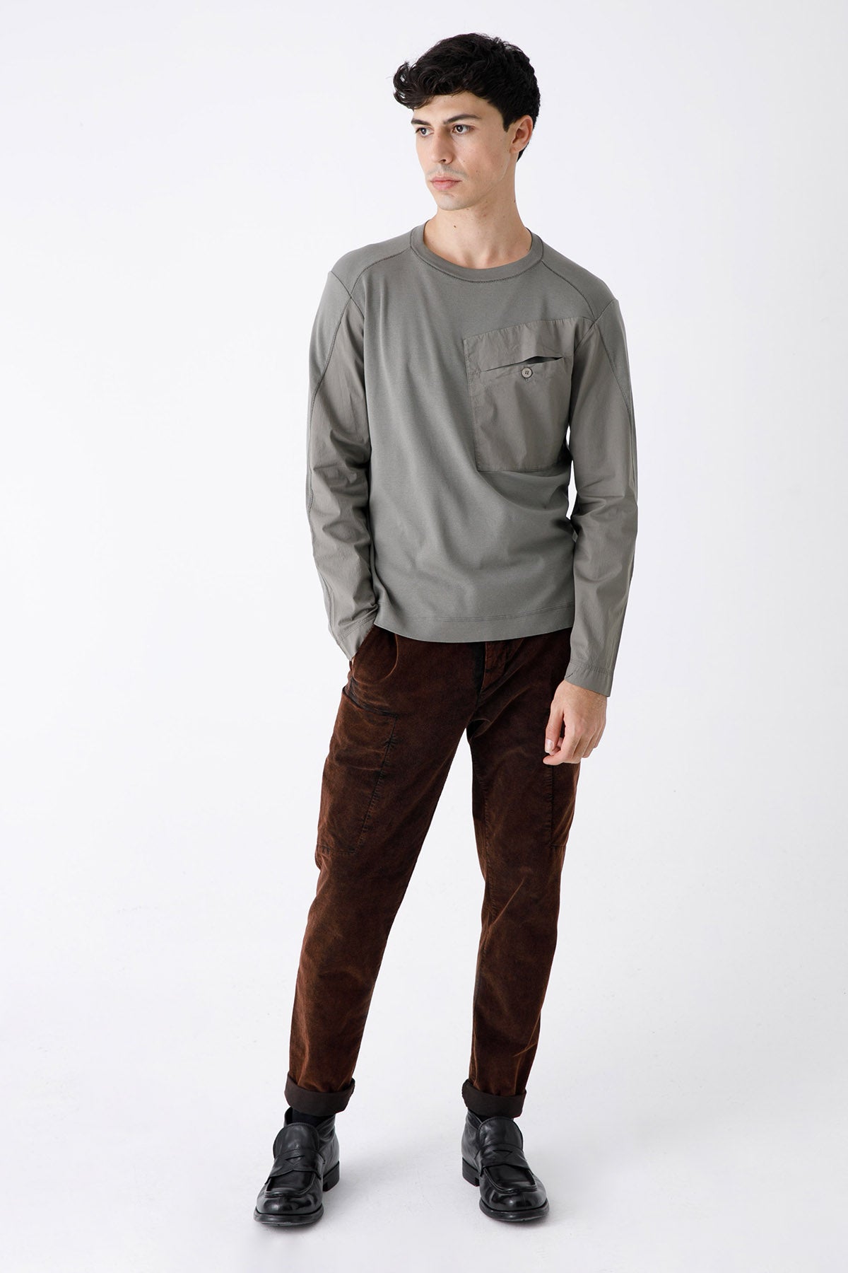 Transit Cep Detaylı Uzun Kollu Streç T-shirt-Libas Trendy Fashion Store