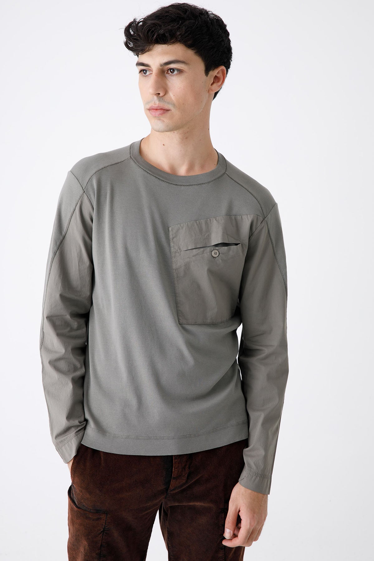 Transit Cep Detaylı Uzun Kollu Streç T-shirt-Libas Trendy Fashion Store