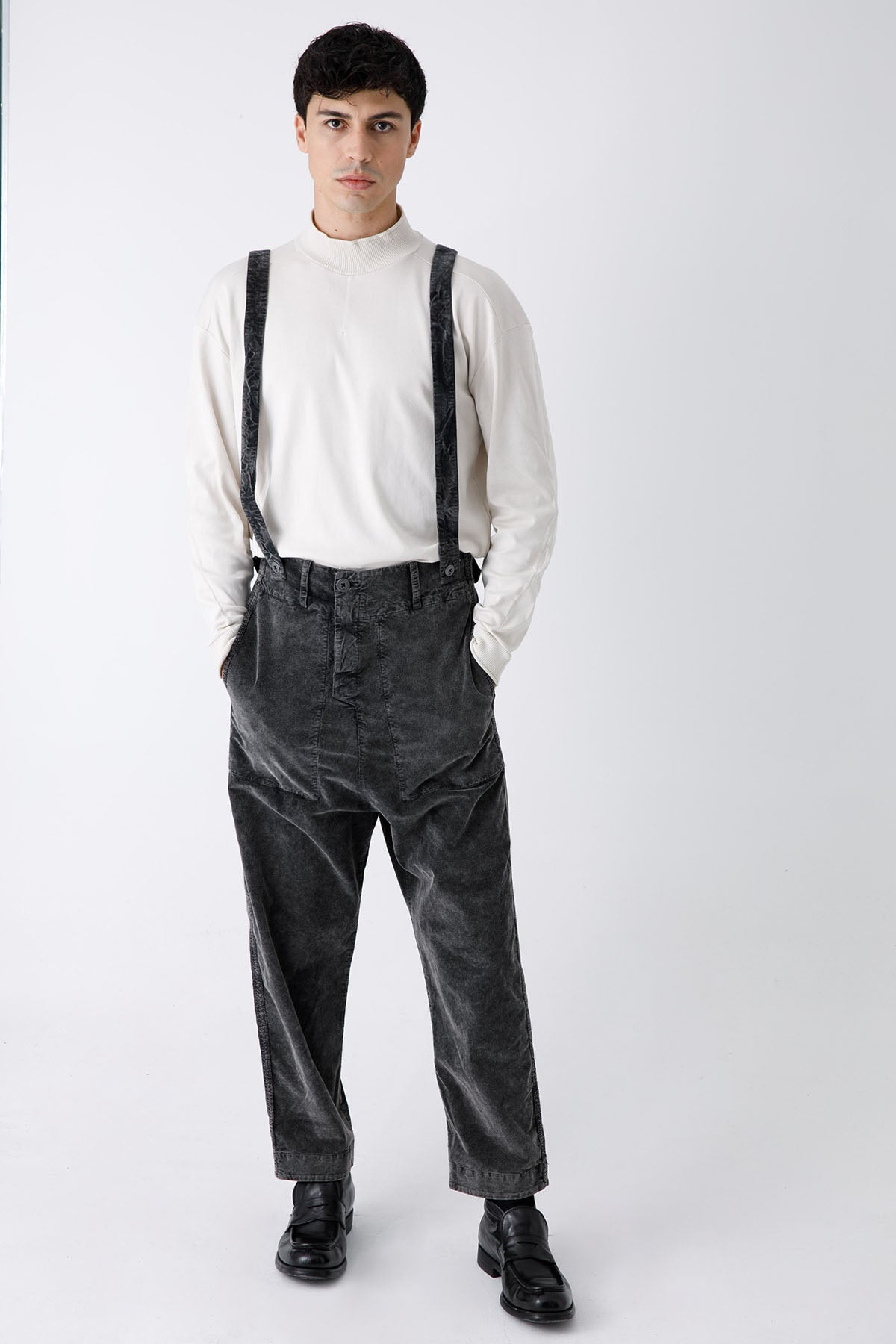 Transit Yüksek Bel Kadife Askılı Pantolon-Libas Trendy Fashion Store
