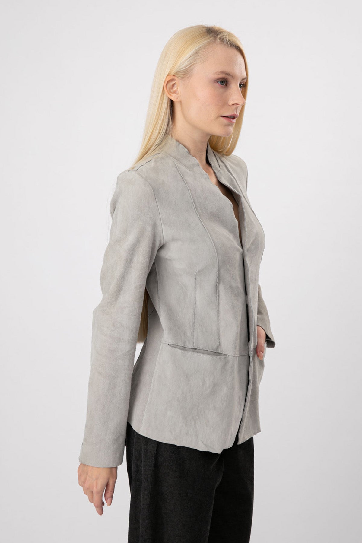 Transit Dik Yaka Streç Deri Ceket-Libas Trendy Fashion Store