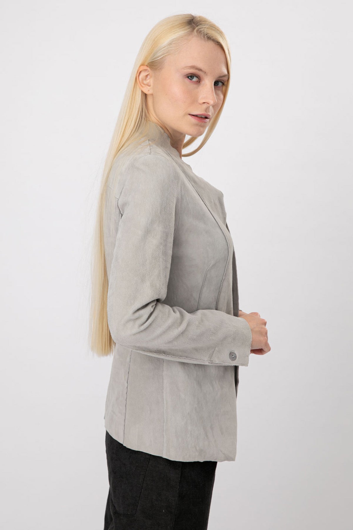 Transit Dik Yaka Streç Deri Ceket-Libas Trendy Fashion Store