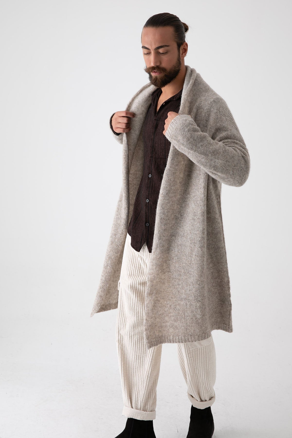 Transit Şal Yaka Yün Triko Ceket