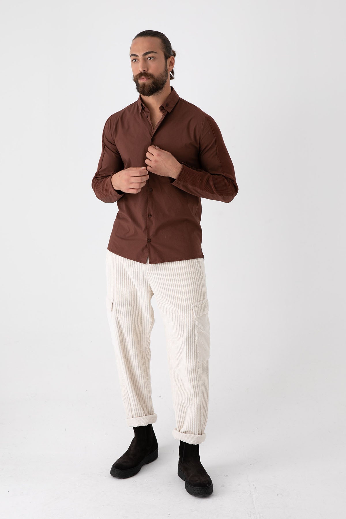 Transit Düğmeli Yaka Streç Gömlek-Libas Trendy Fashion Store