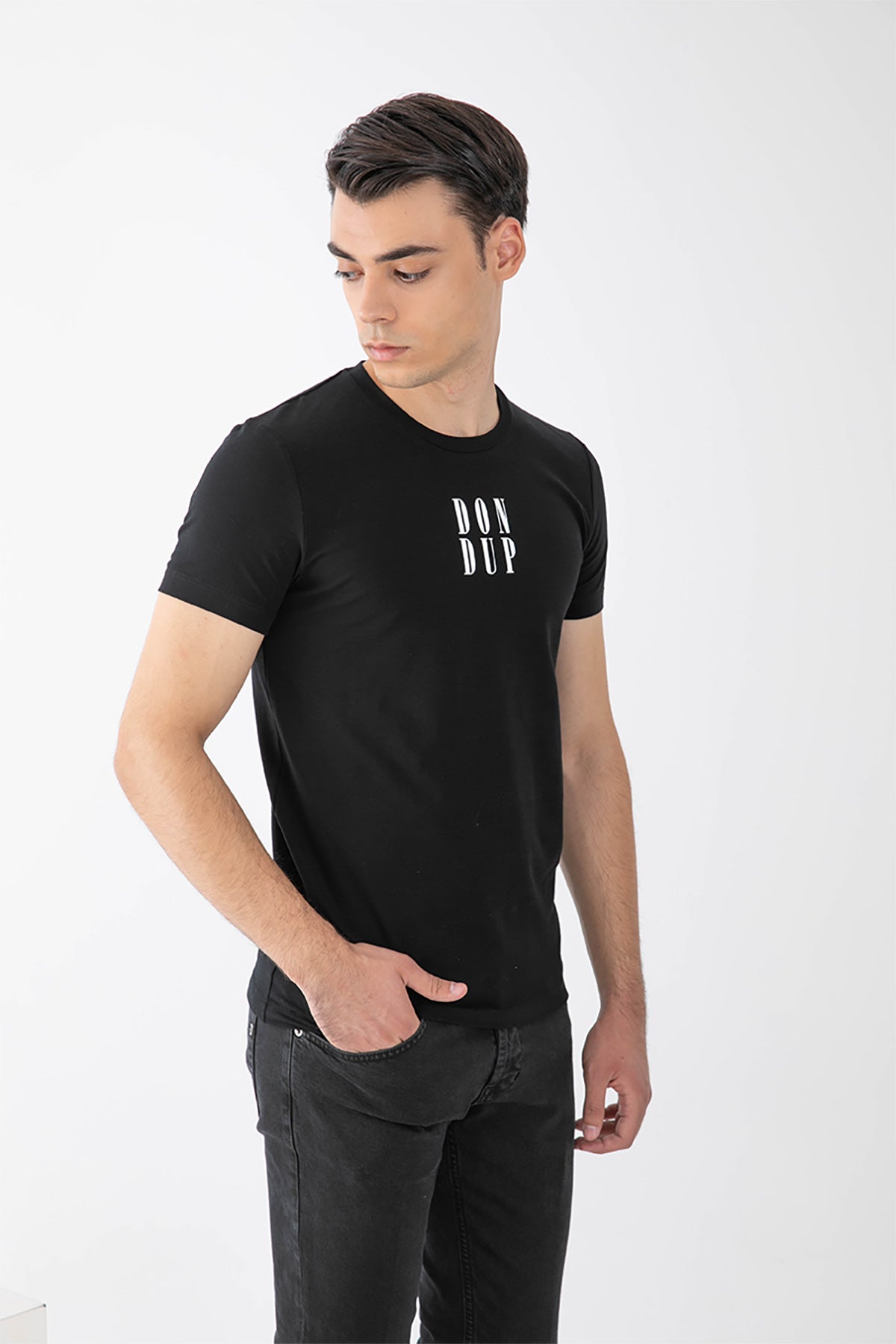 Dondup Yuvarlak Yaka Logolu Streç T-shirt-Libas Trendy Fashion Store