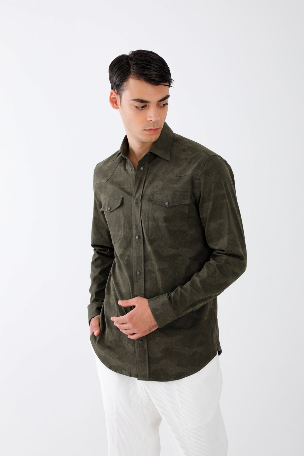 Dondup Regular Fit Kamuflaj Desenli Gömlek-Libas Trendy Fashion Store