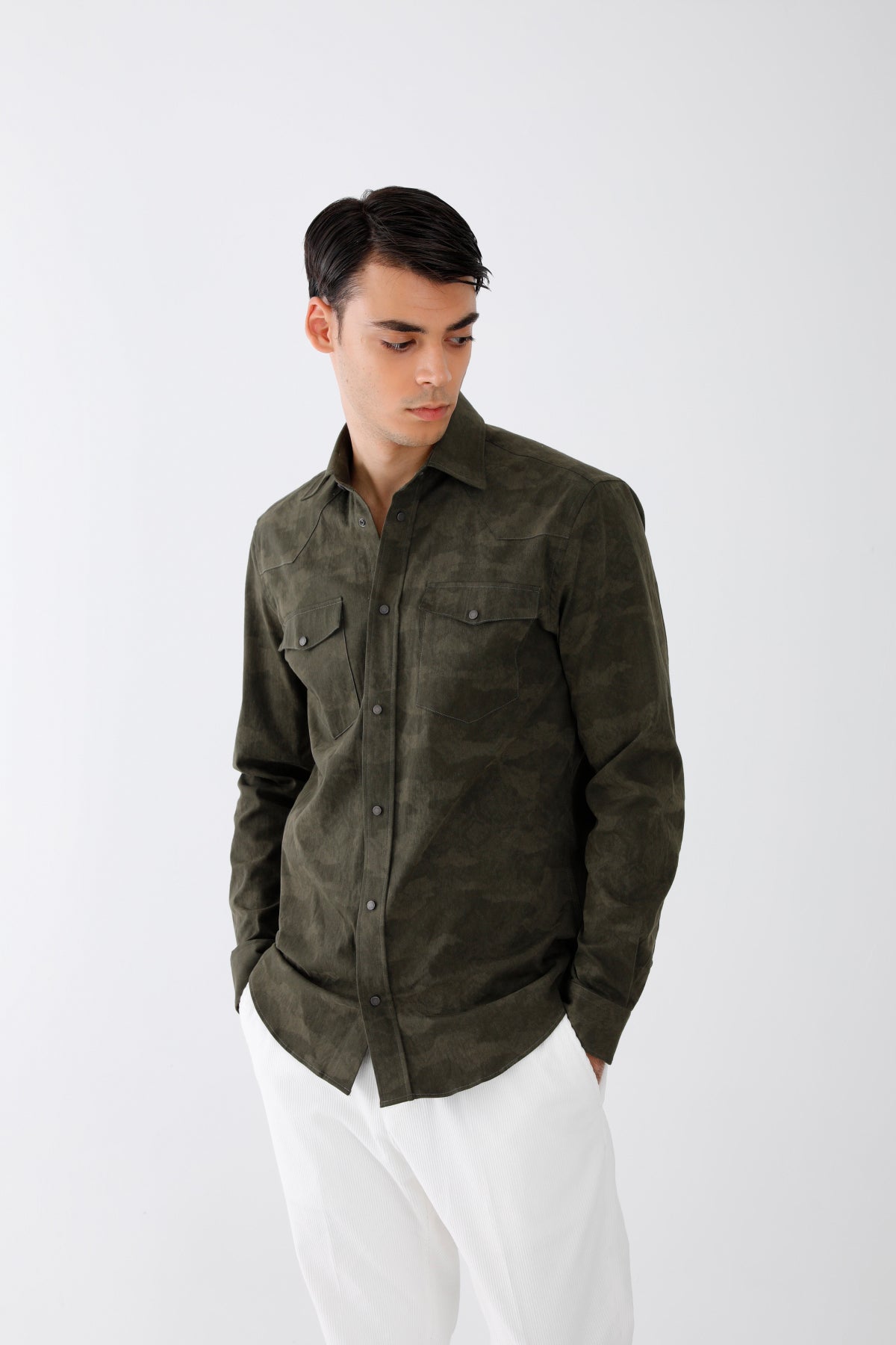 Dondup Regular Fit Kamuflaj Desenli Gömlek-Libas Trendy Fashion Store