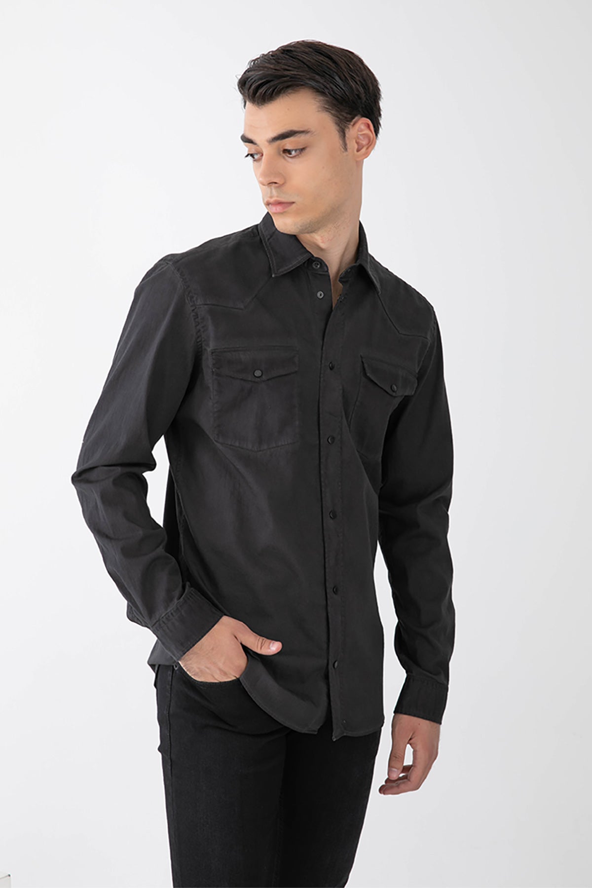 Dondup Regular Fit Cep Detaylı Streç Denim Gömlek-Libas Trendy Fashion Store