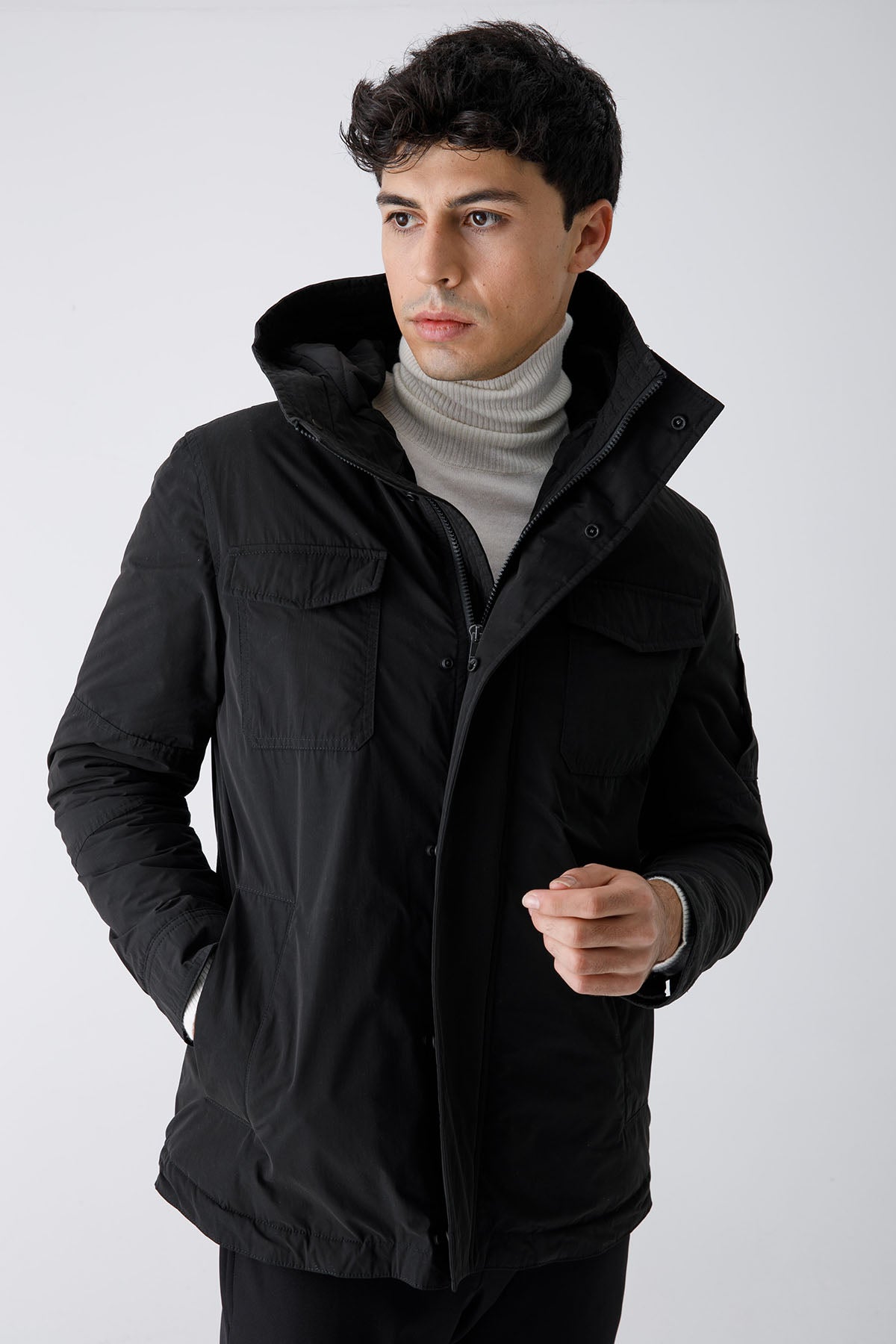 Dondup Cep Detaylı Kapüşonlu Kaban-Libas Trendy Fashion Store