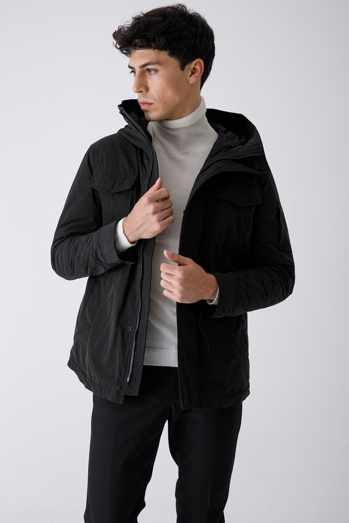 Dondup Cep Detaylı Kapüşonlu Kaban-Libas Trendy Fashion Store