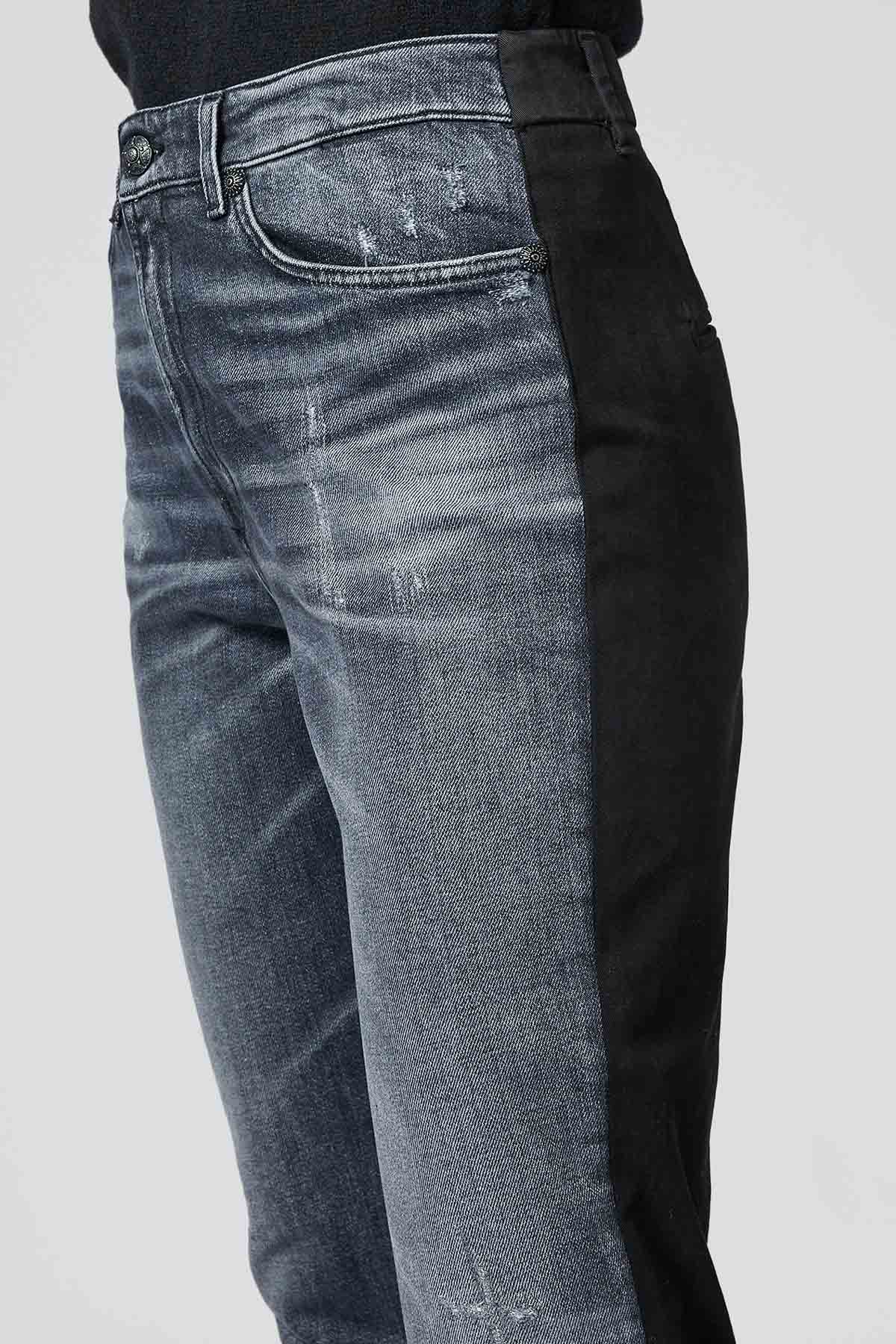 Dondup Zoe Kumaş Kombinasyonlu Loose Fit Jeans-Libas Trendy Fashion Store