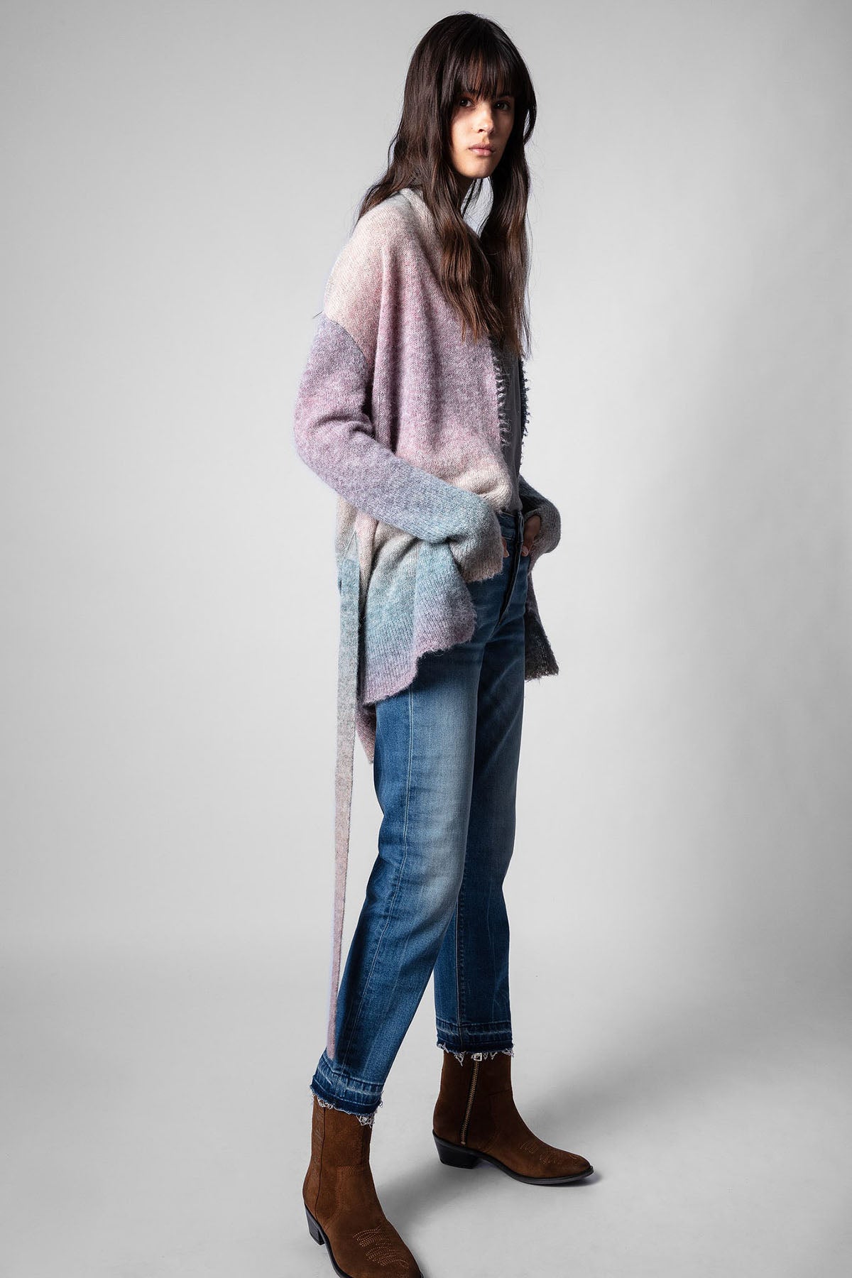Zadig & Voltaire Renk Geçişli Şal Yaka Yün Triko Ceket-Libas Trendy Fashion Store