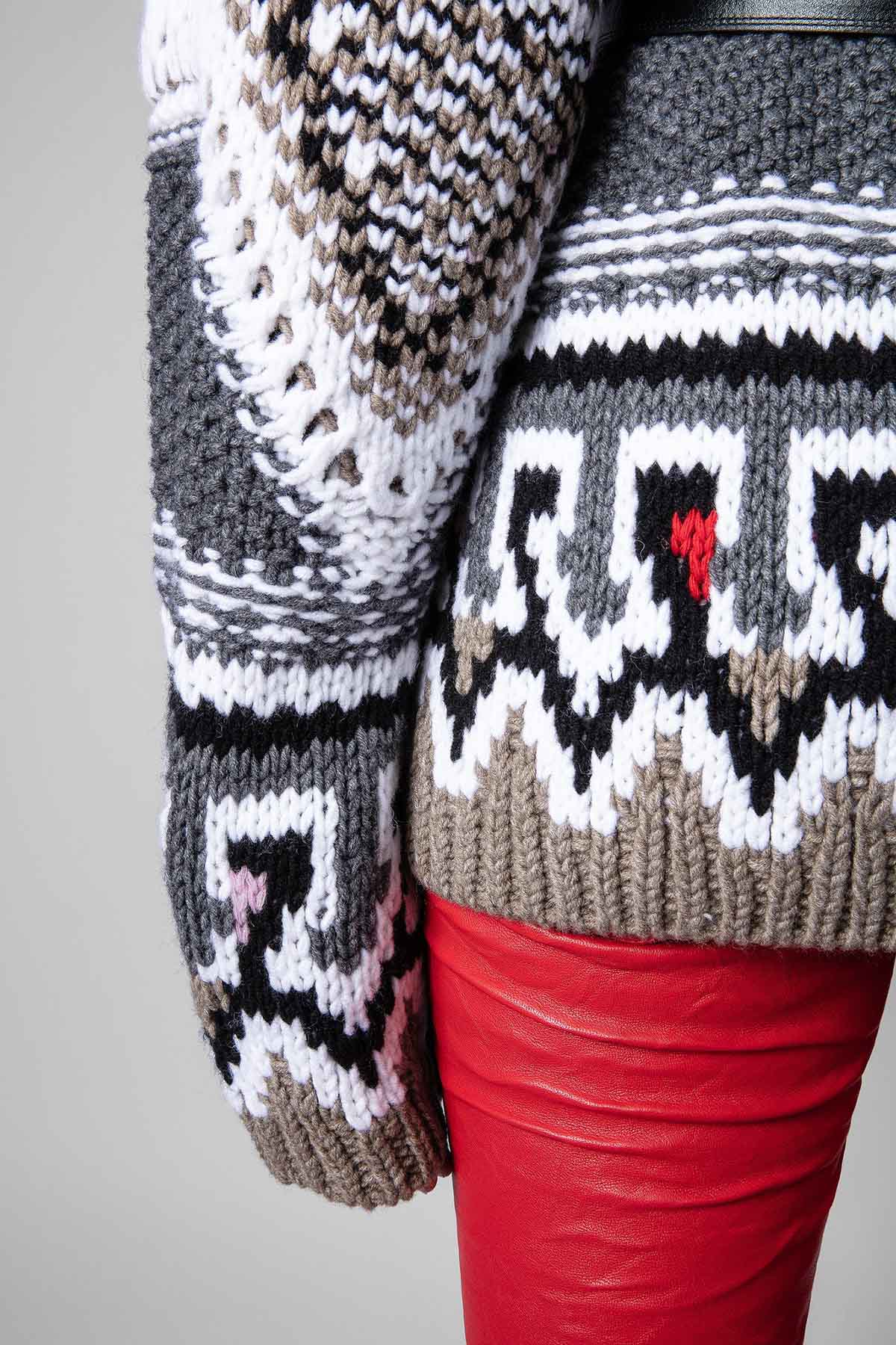 Zadig & Voltaire Desenli Şal Yaka Yün Triko Ceket-Libas Trendy Fashion Store