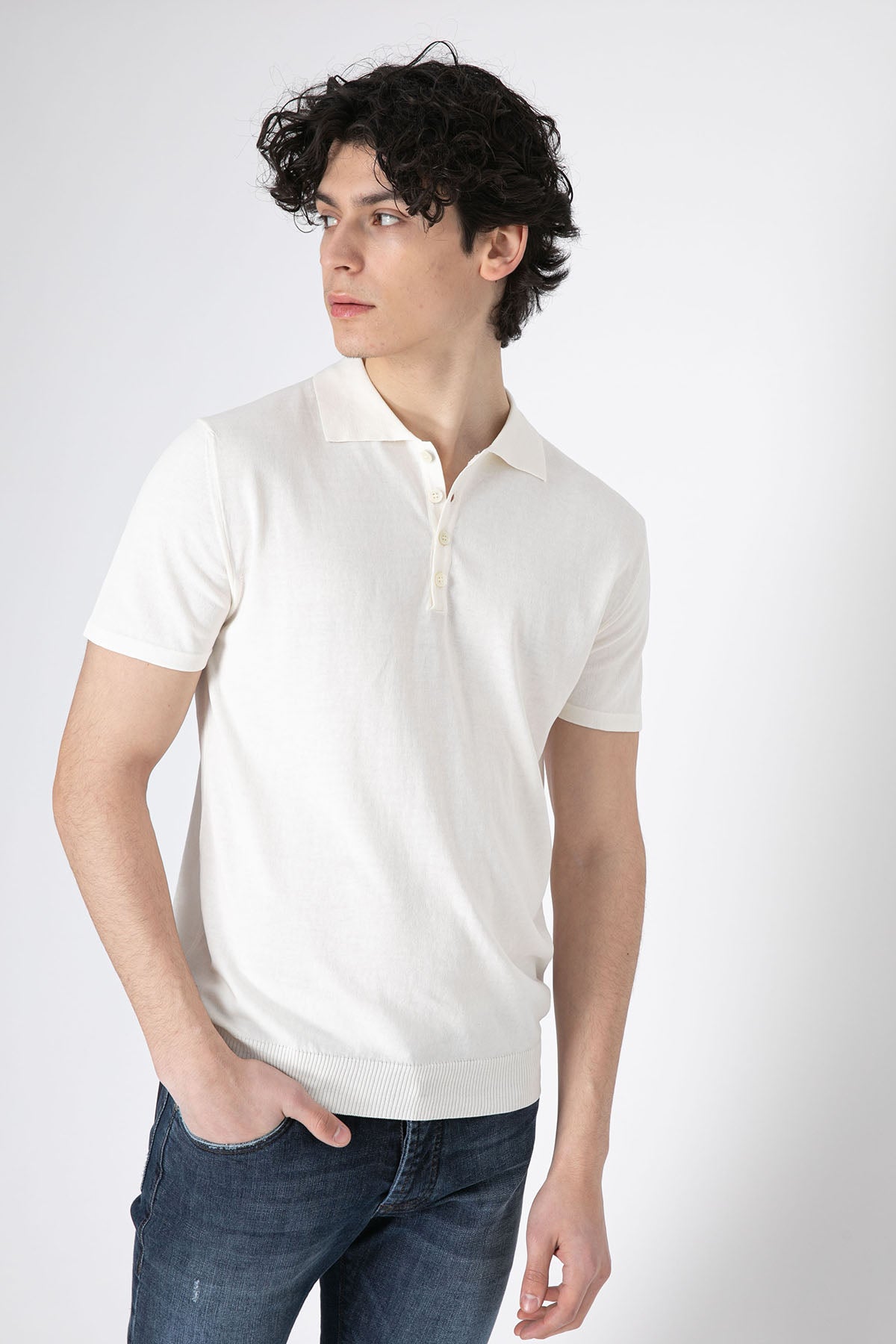 Manifattura Polo Yaka Örme T-shirt-Libas Trendy Fashion Store