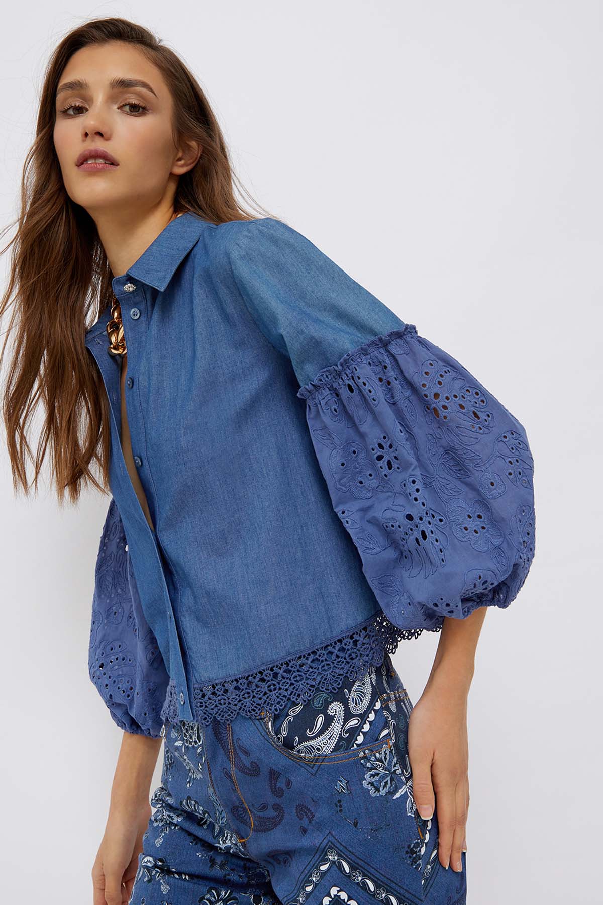 Liu Jo Klasik Yaka Fistolu Balon Kol Gömlek-Libas Trendy Fashion Store