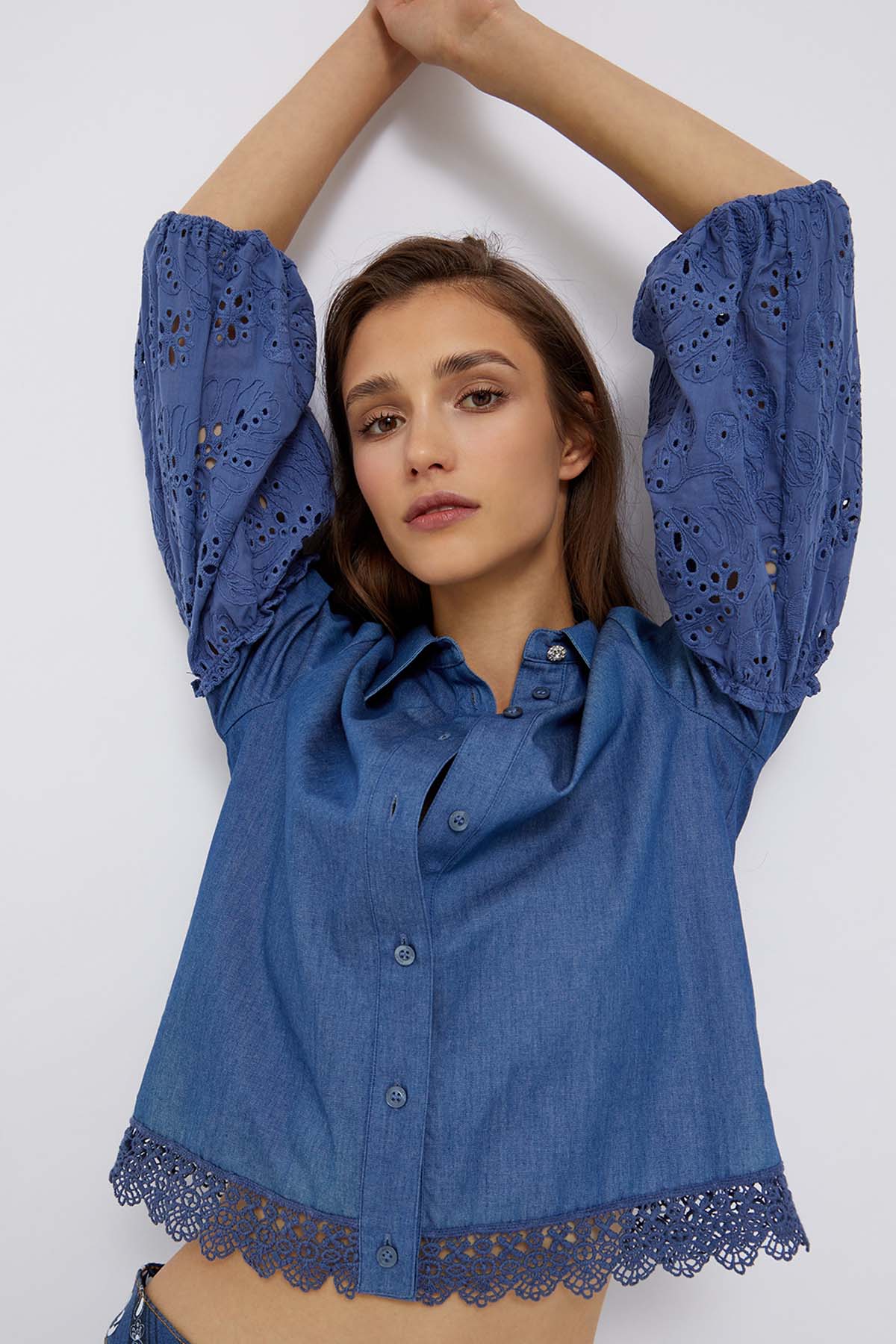 Liu Jo Klasik Yaka Fistolu Balon Kol Gömlek-Libas Trendy Fashion Store