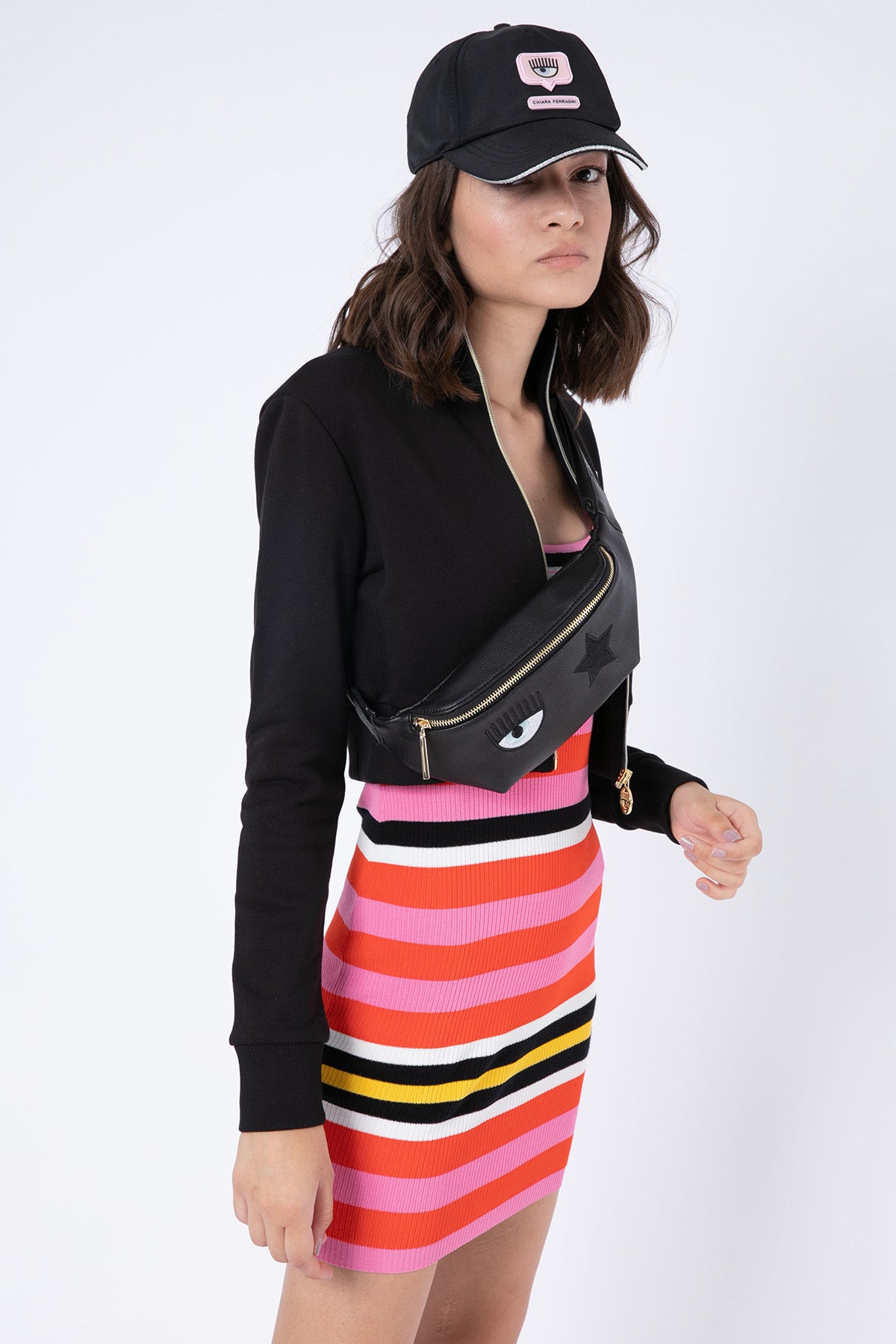 Chiara Ferragni Logolu Crop Sweatshirt Ceket-Libas Trendy Fashion Store