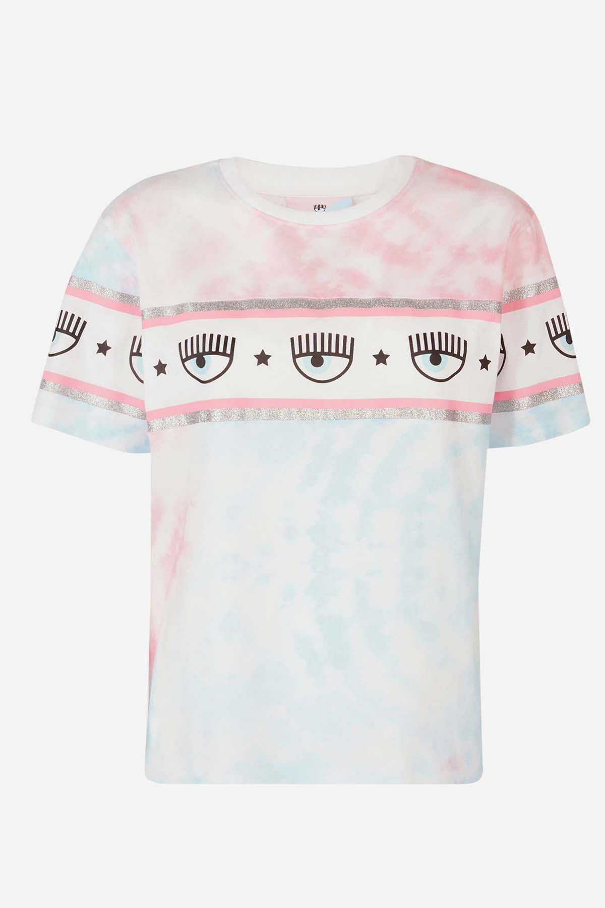 Chiara Ferragni Geniş Kesim Göz Logolu Batik T-shirt-Libas Trendy Fashion Store