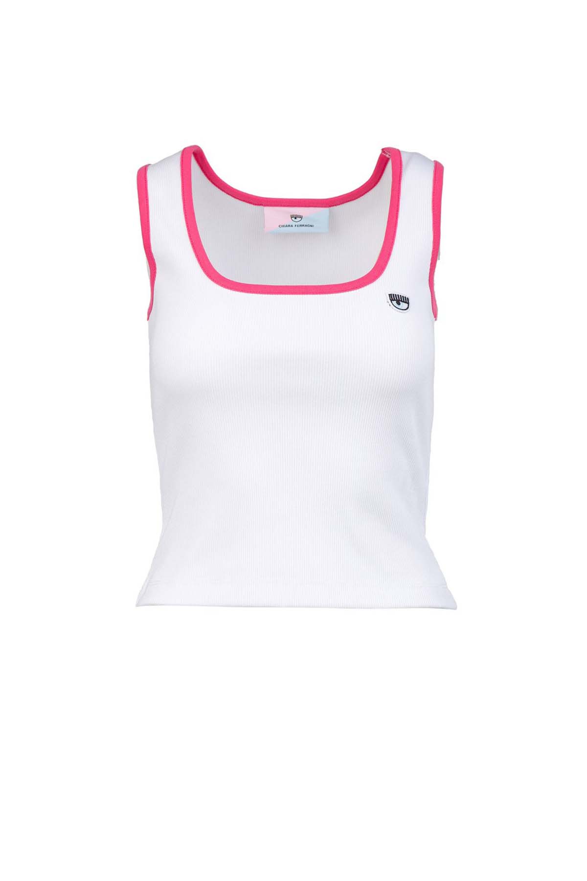 Chiara Ferragni Geniş Yuvarlak Yaka Kolsuz T-shirt-Libas Trendy Fashion Store