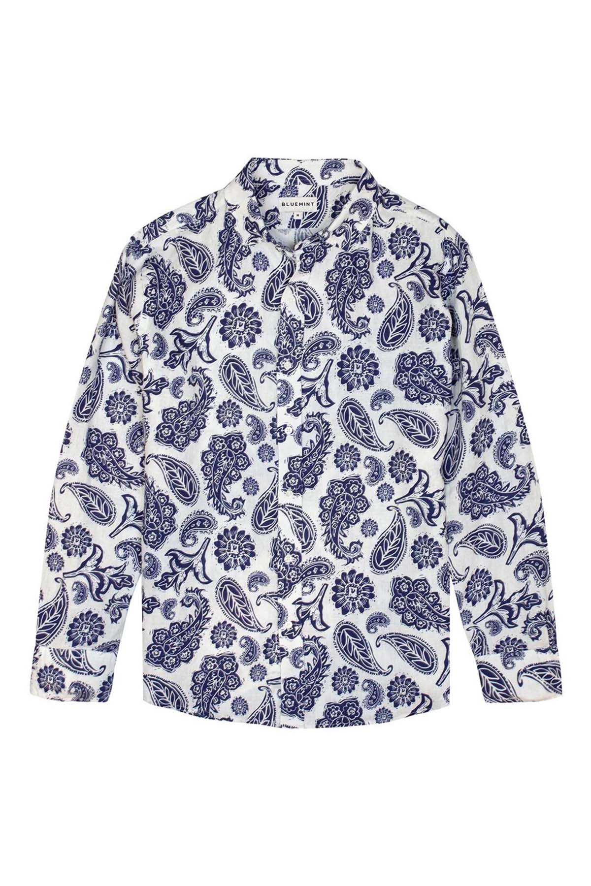 Bluemint Comfort Fit Luca Desenli Keten Gömlek-Libas Trendy Fashion Store