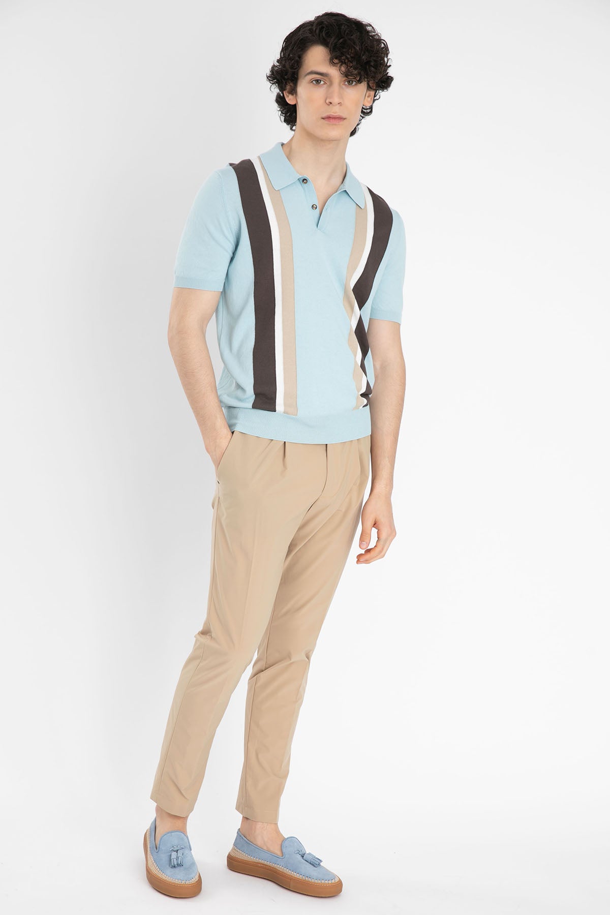 Gran Sasso Polo Yaka Örme T-Shirt-Libas Trendy Fashion Store