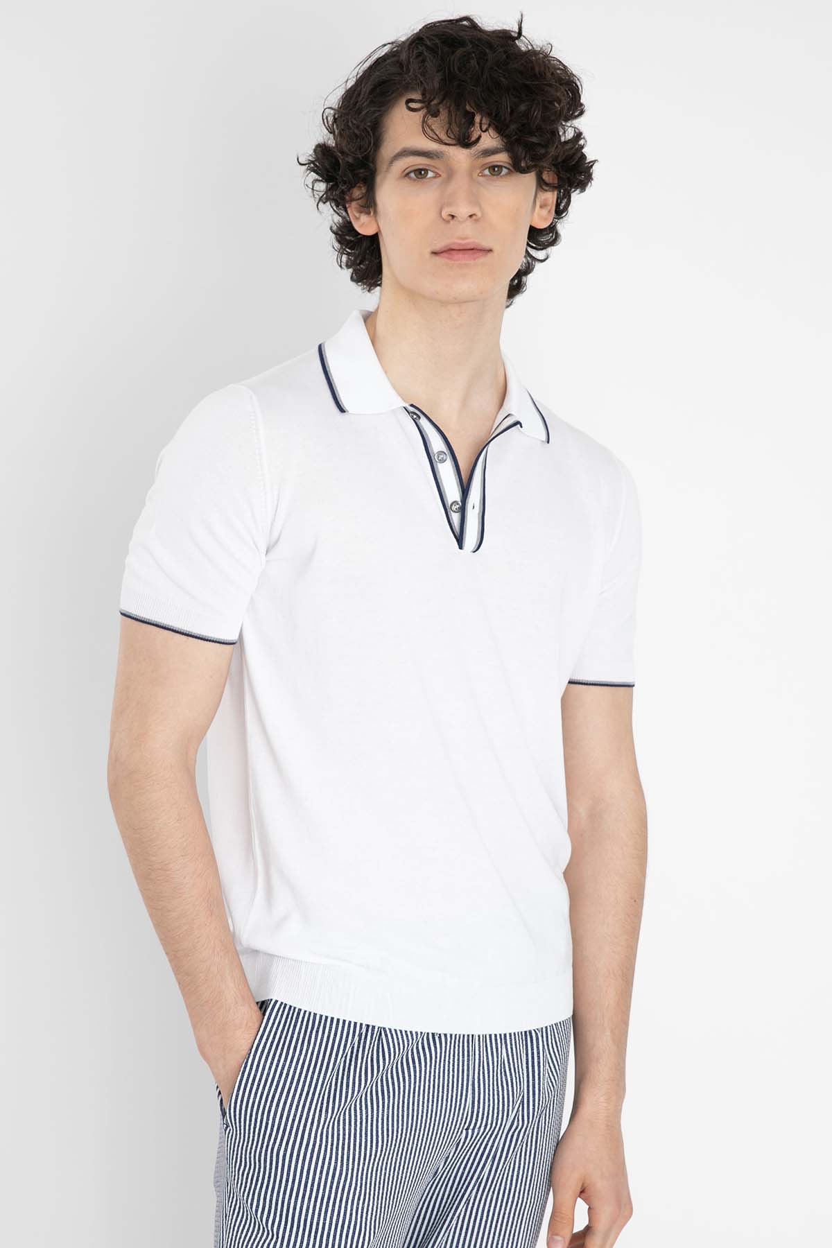 Gran Sasso Polo Yaka T-Shirt-Libas Trendy Fashion Store