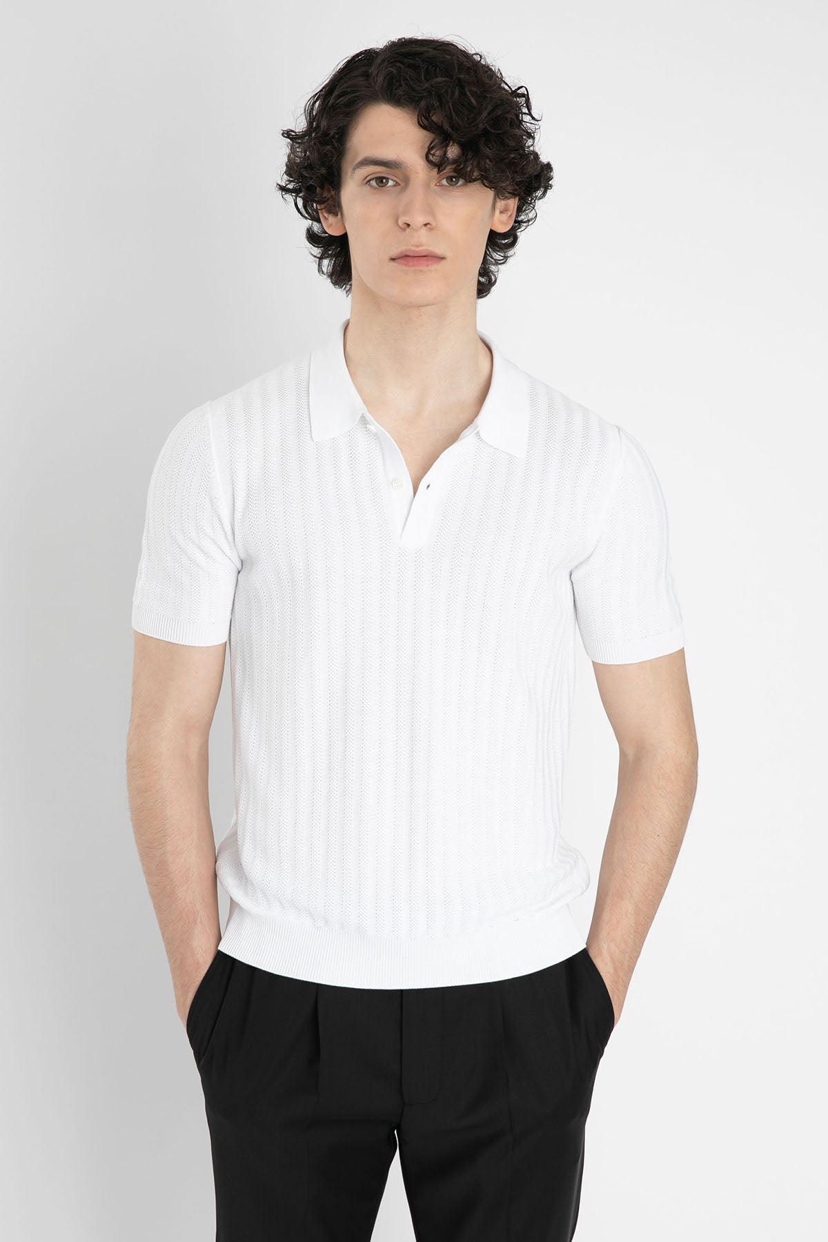Gran Sasso Polo Yaka Örme T-Shirt-Libas Trendy Fashion Store