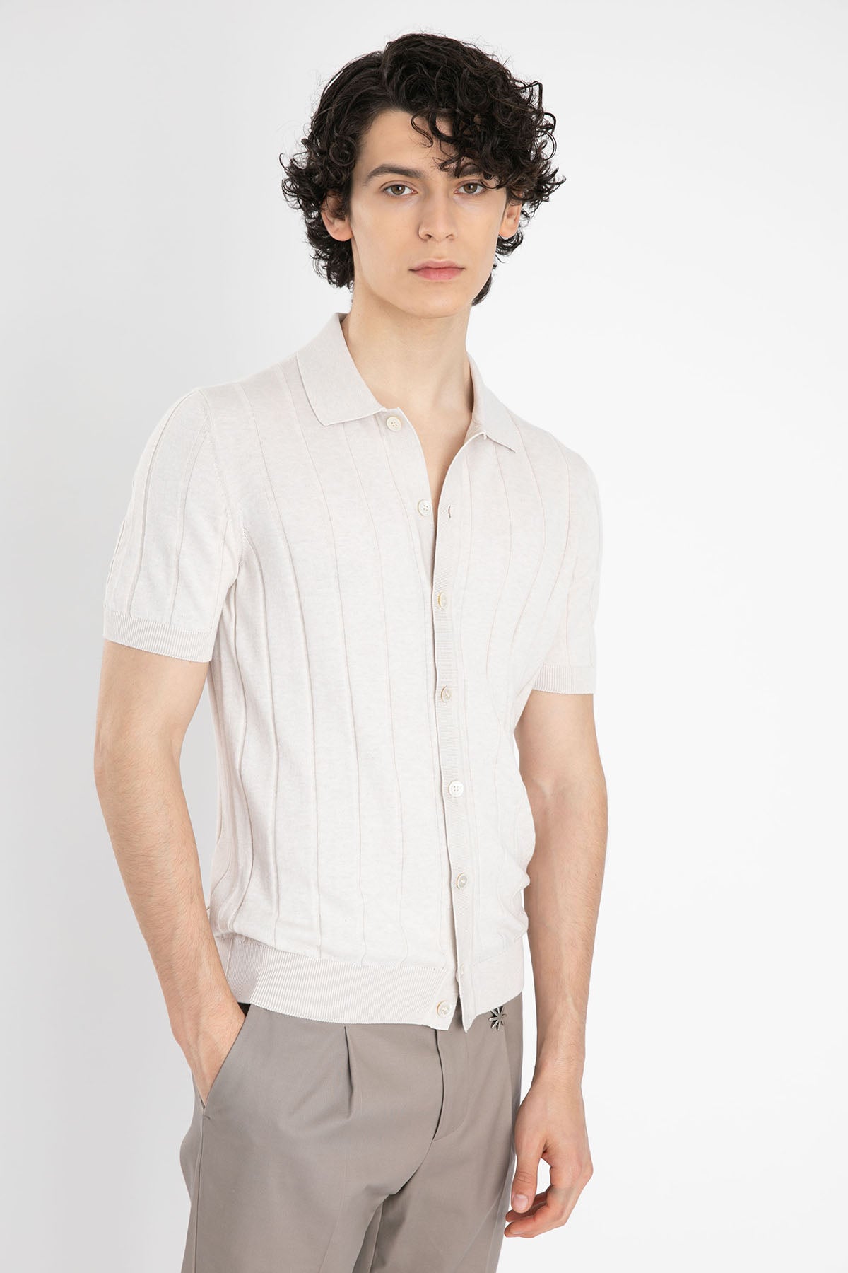 Gran Sasso Düğmeli Triko Gömlek-Libas Trendy Fashion Store