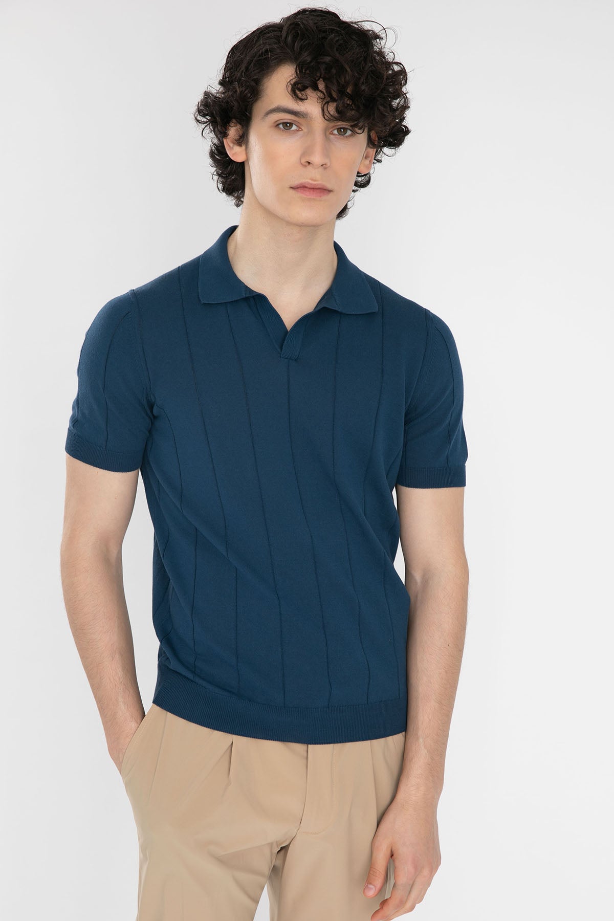 Gran Sasso Polo Yaka Örme T-Shirt-Libas Trendy Fashion Store