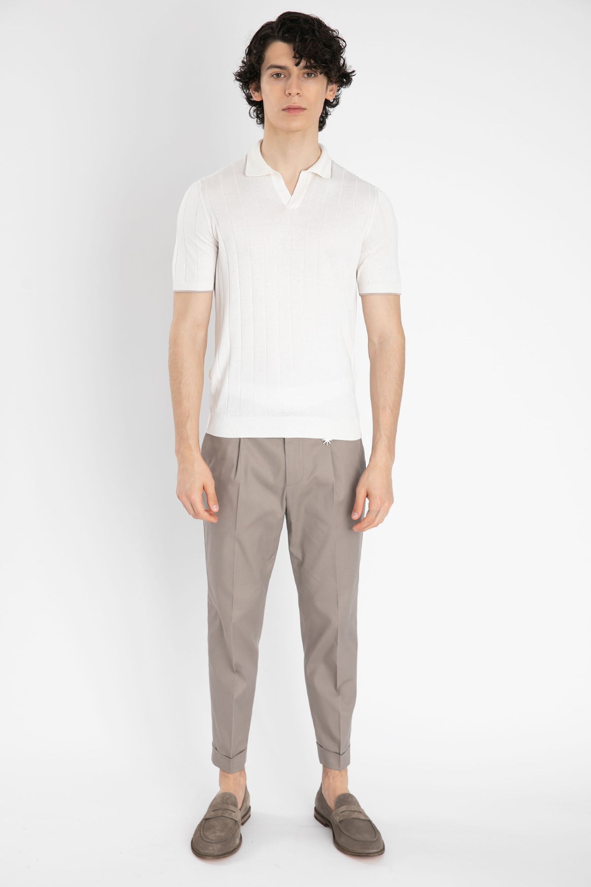 Gran Sasso Polo Yaka Örme İpek T-Shirt-Libas Trendy Fashion Store