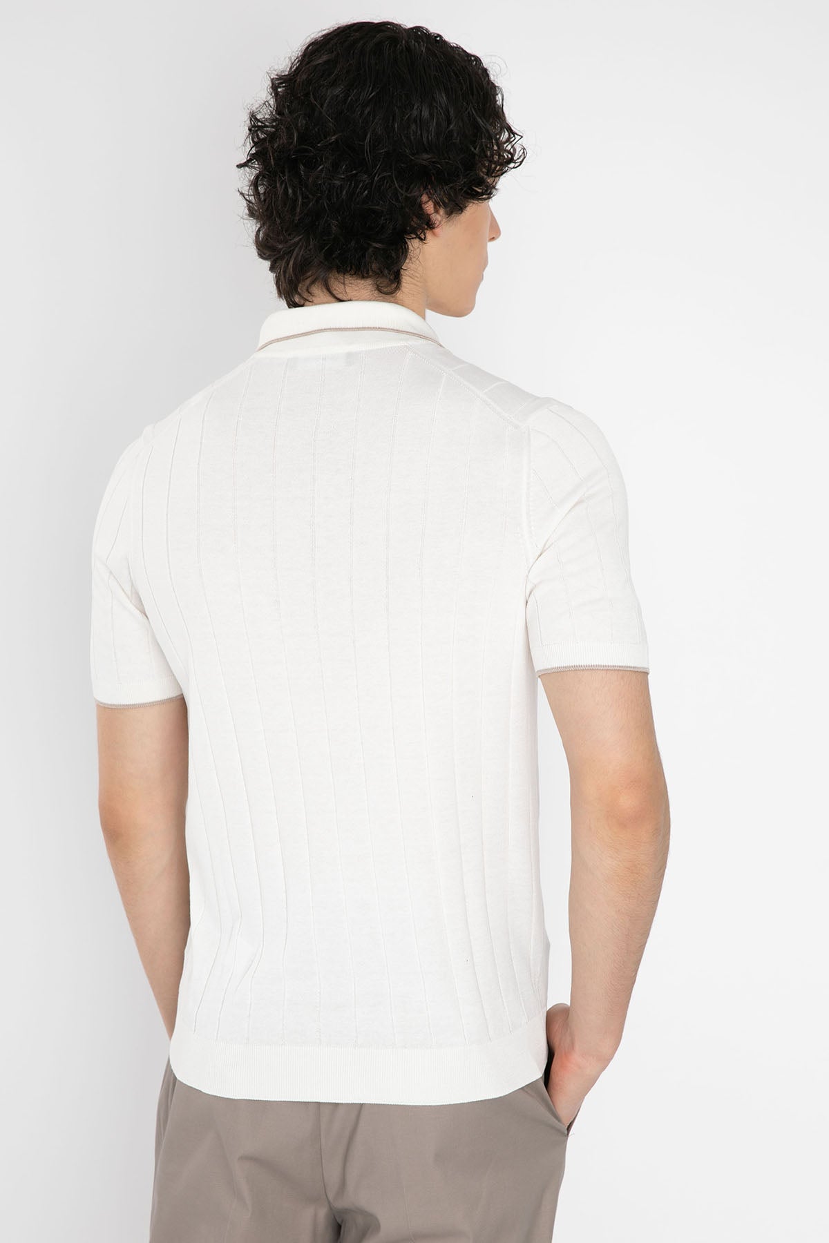 Gran Sasso Polo Yaka Örme İpek T-Shirt-Libas Trendy Fashion Store