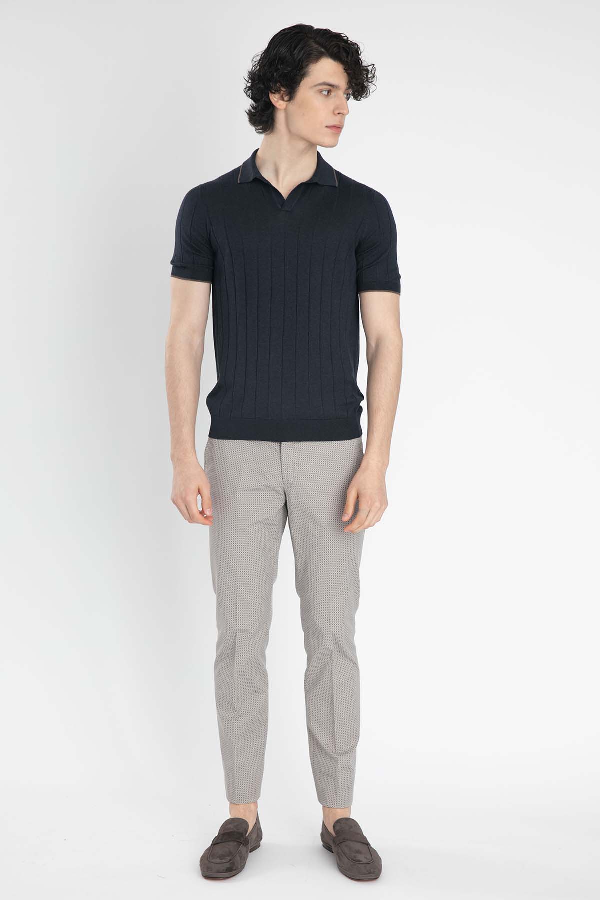 Gran Sasso Polo Yaka Örme İpek T-Shirt-Libas Trendy Fashion Store