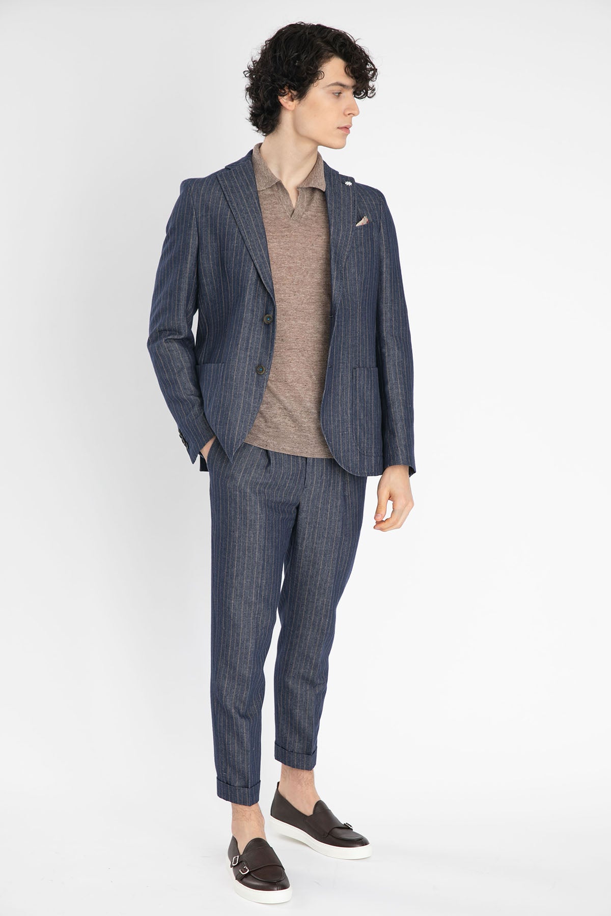 Gran Sasso Polo Yaka Keten T-Shirt-Libas Trendy Fashion Store