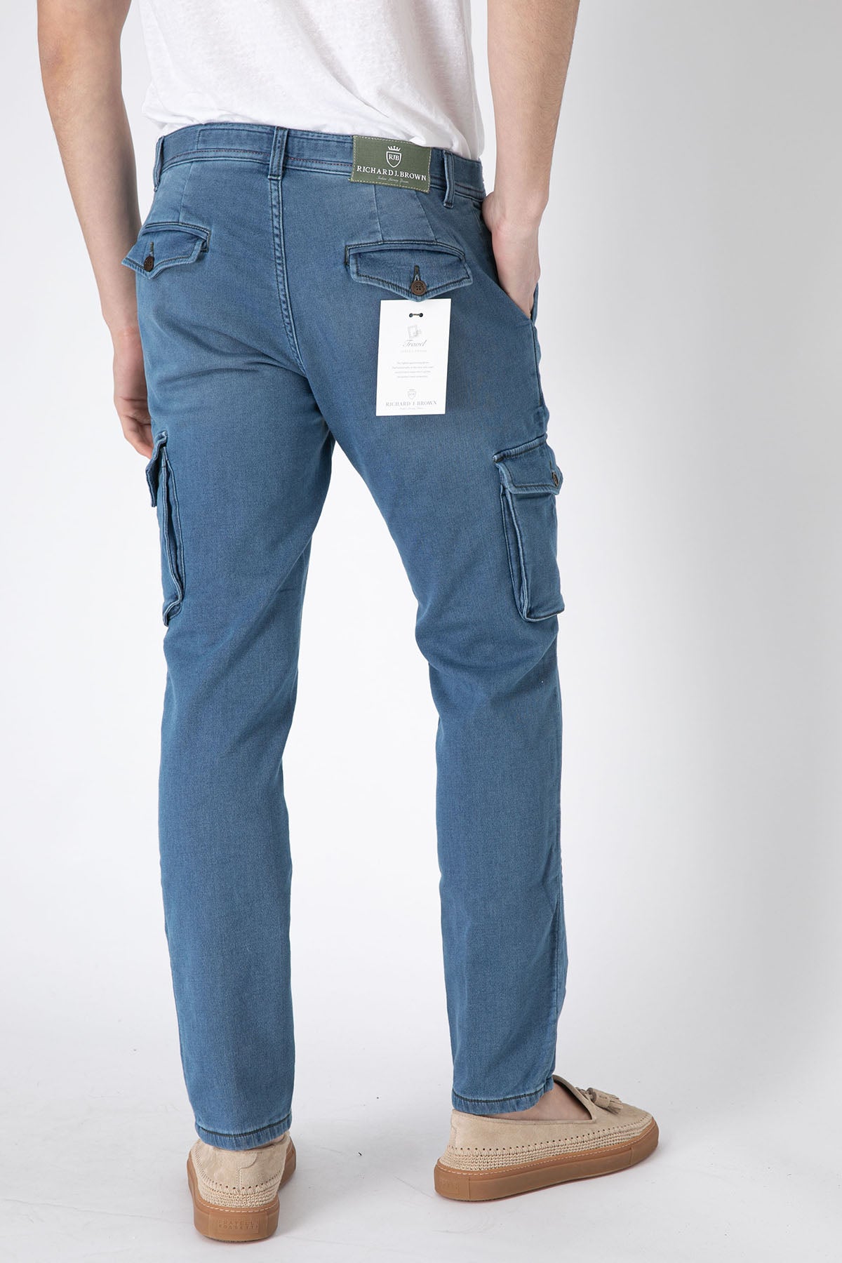 Richard J. Brown Slim Fit Yandan Cepli Kargo Jeans Pantolon-Libas Trendy Fashion Store