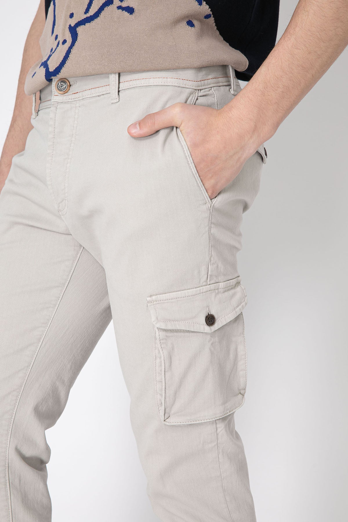 Richard J. Brown Slim Fit Yandan Cepli Kargo Pantolon-Libas Trendy Fashion Store