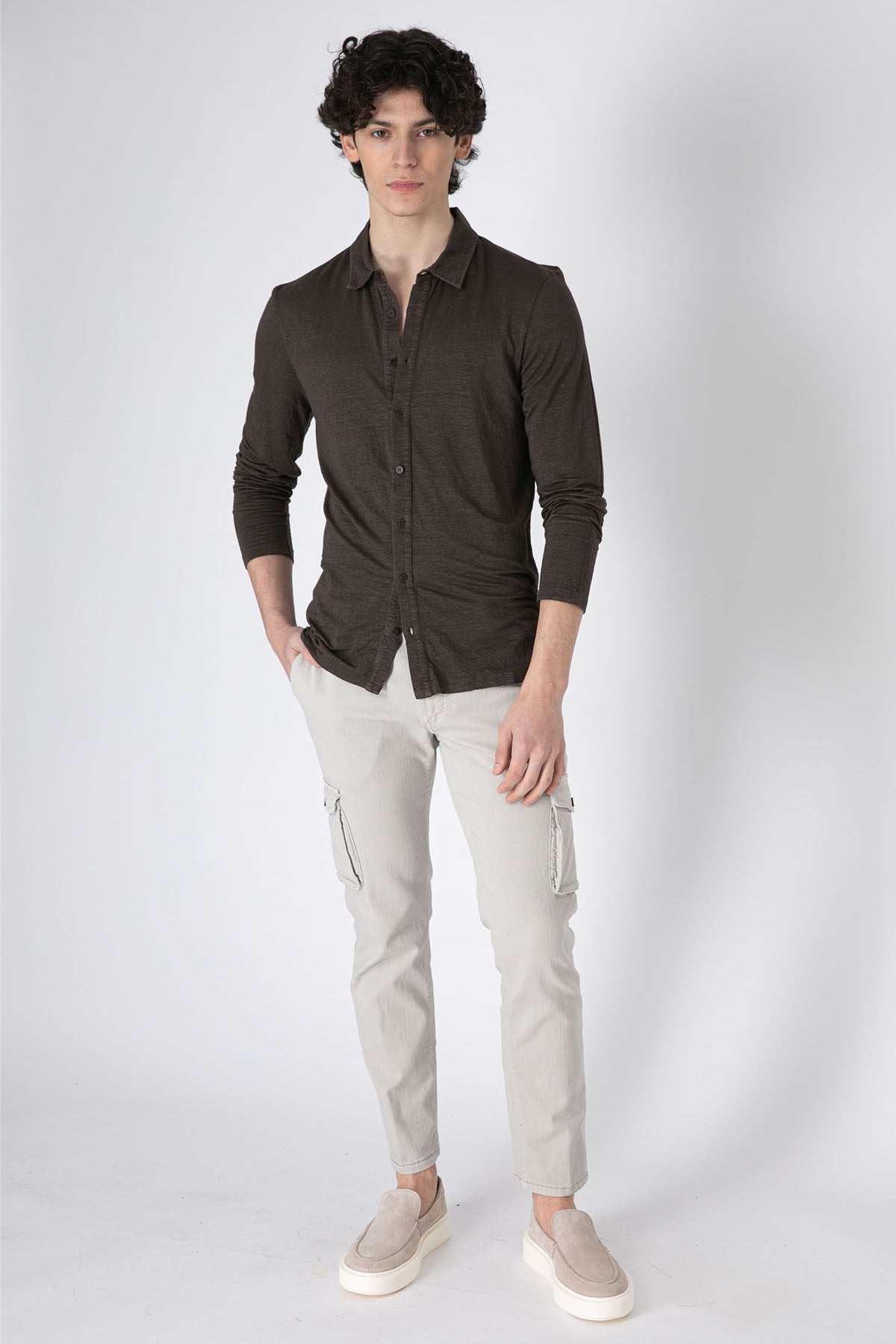 Richard J. Brown Slim Fit Yandan Cepli Kargo Pantolon-Libas Trendy Fashion Store