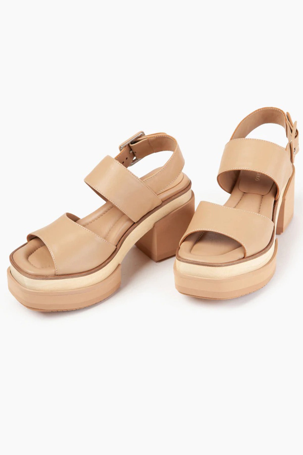 Paloma Barcelo Margoti Ayrık Platform Tabanlı Küt Burun Deri Sandalet-Libas Trendy Fashion Store