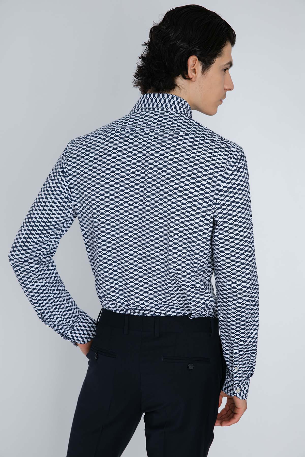 Tintoria Mattei Streç Jarse Kumaş Fransız Yaka Gömlek-Libas Trendy Fashion Store