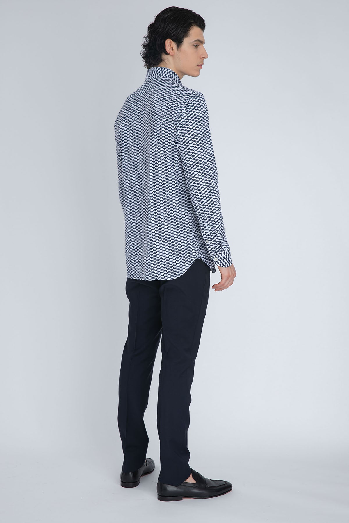 Tintoria Mattei Streç Jarse Kumaş Fransız Yaka Gömlek-Libas Trendy Fashion Store