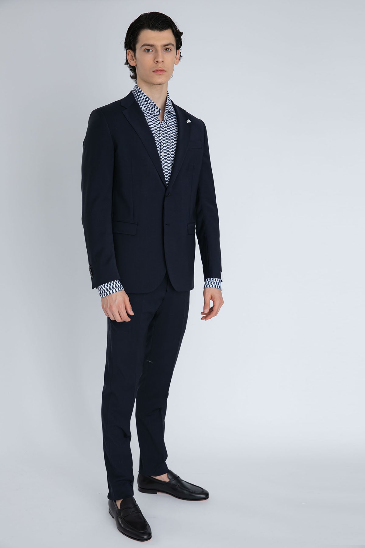 Tintoria Mattei Streç Jarse Kumaş Fransız Yaka Gömlek-Libas Trendy Fashion Store