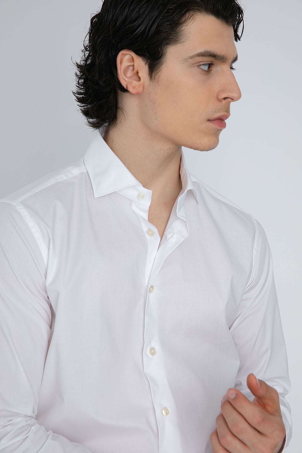 Tintoria Mattei Klasik Yaka Streç Gömlek-Libas Trendy Fashion Store