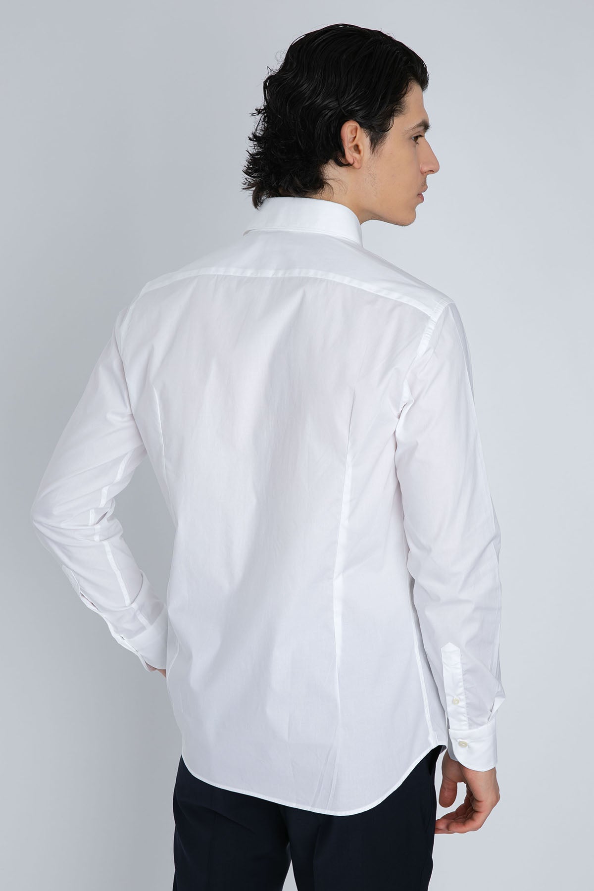 Tintoria Mattei Klasik Yaka Streç Gömlek-Libas Trendy Fashion Store