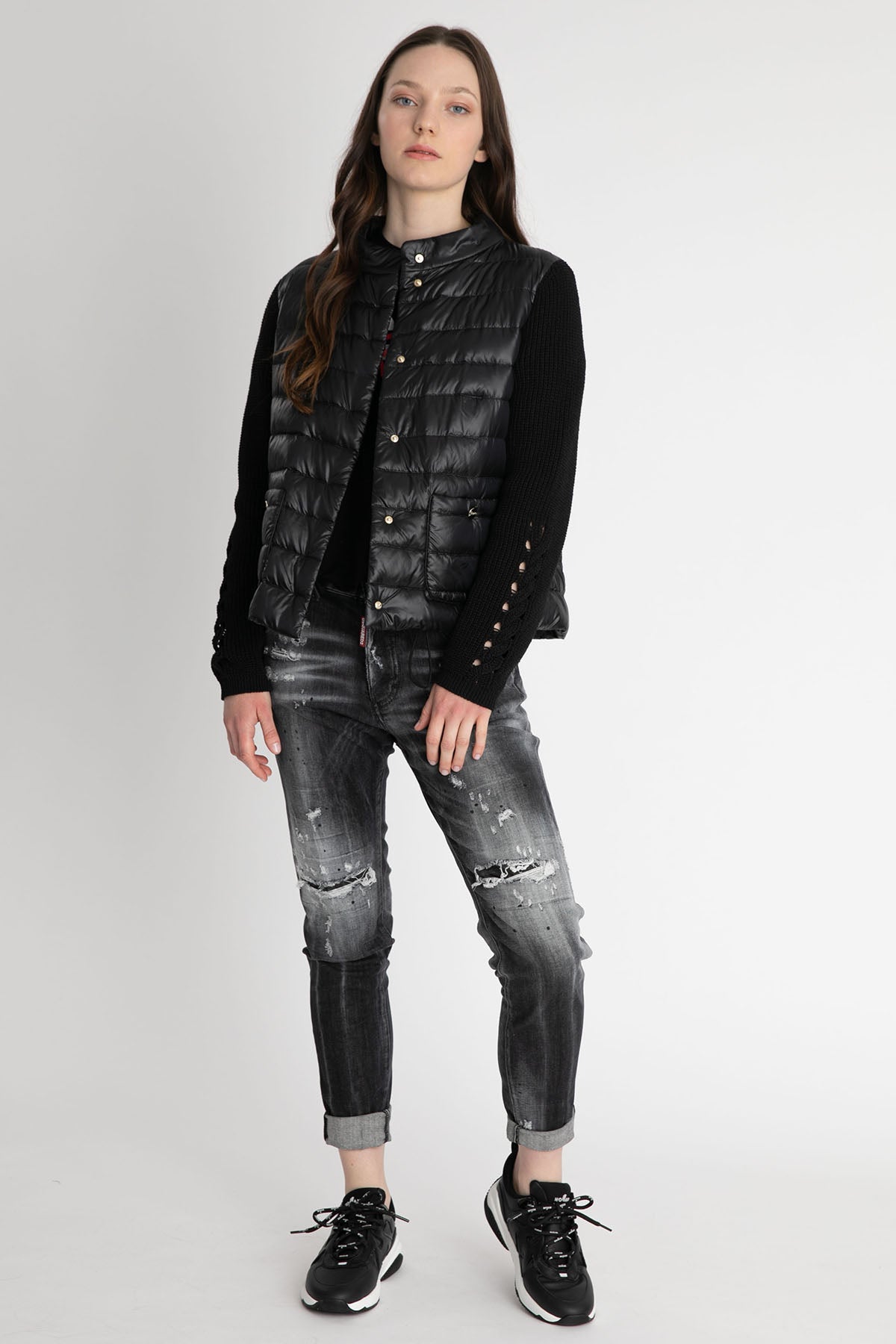 Dsquared Etek Ucu Büzgülü Logolu Geniş Kesim T-shirt-Libas Trendy Fashion Store