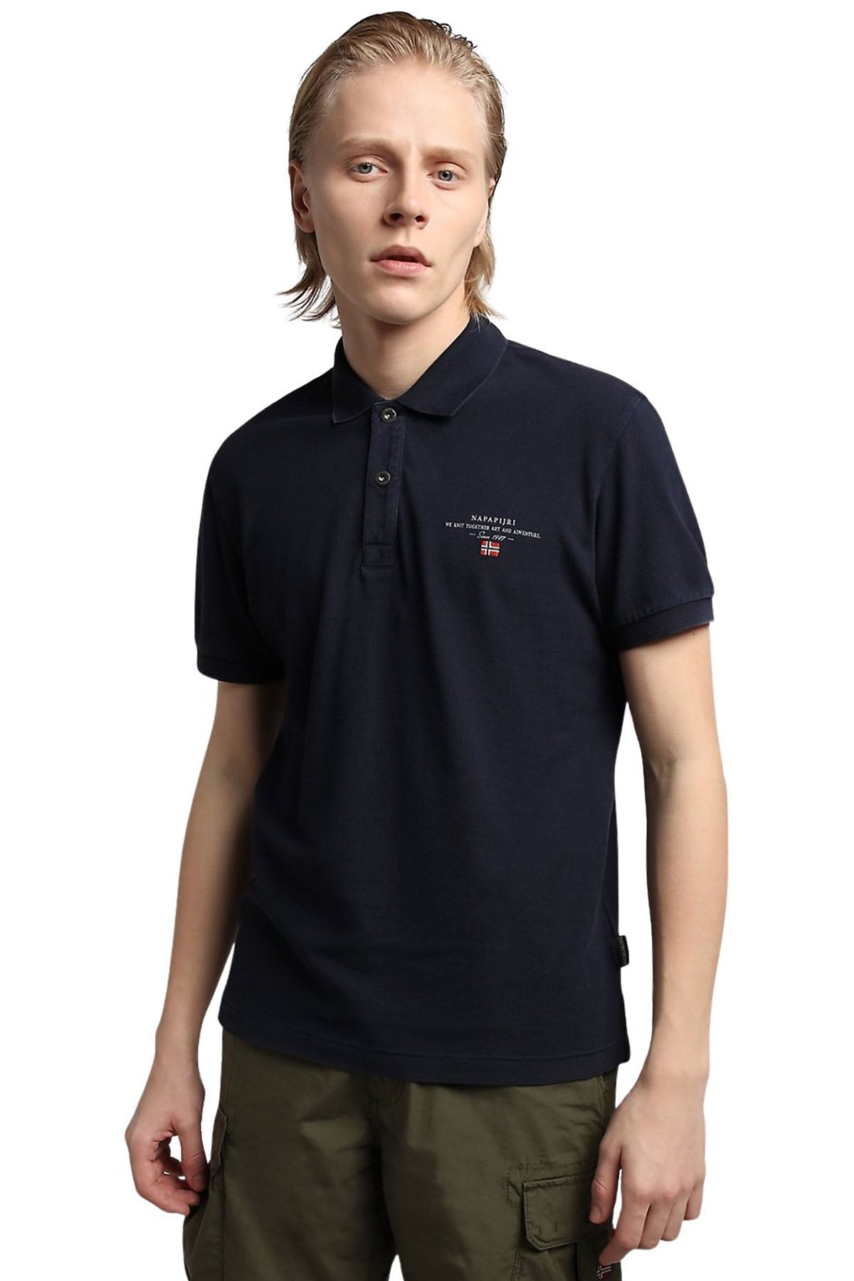 Napapijri Polo Yaka Logolu T-shirt-Libas Trendy Fashion Store