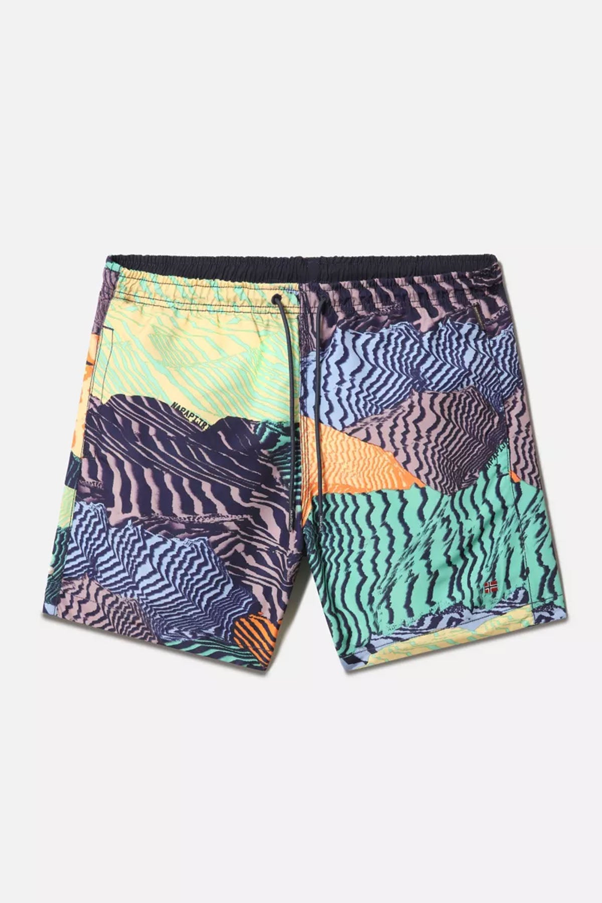 Napapijri Beli Lastikli Desenli Şort Mayo-Libas Trendy Fashion Store