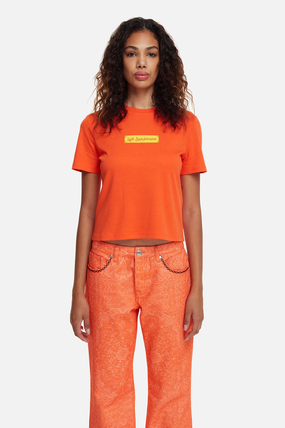 Les Benjamins Yuvarlak Yaka Baskılı T-shirt-Libas Trendy Fashion Store